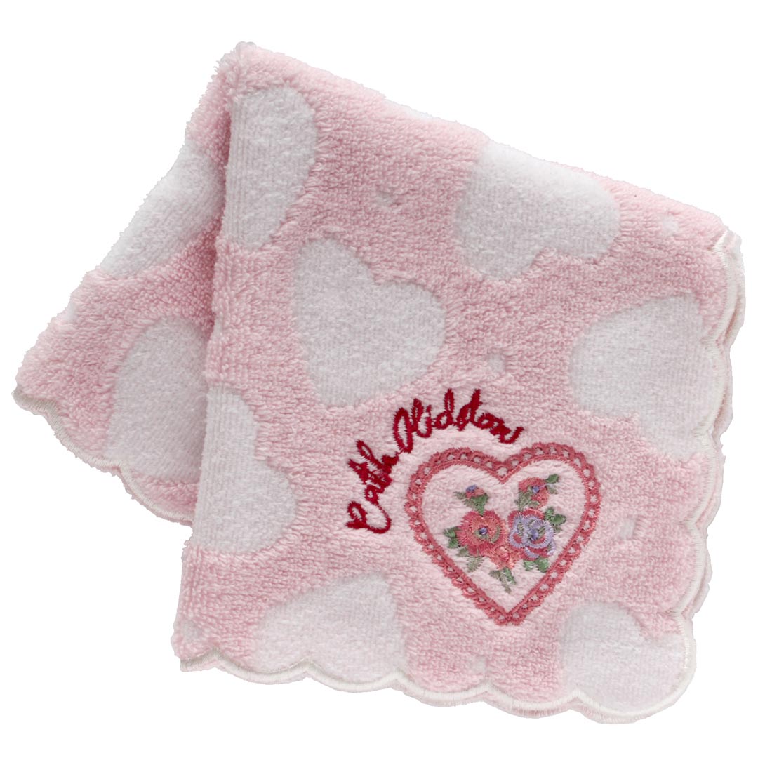 大判 タオルハンカチ(28cm)LACE HEARTS TILE