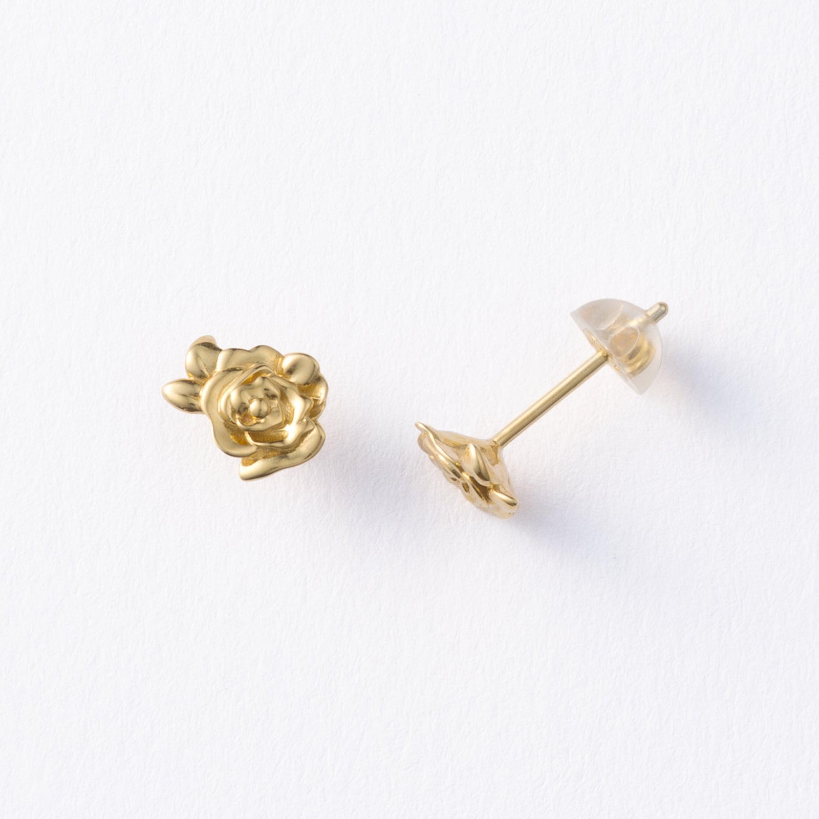 イエローゴールド ピアス Bows&Rose