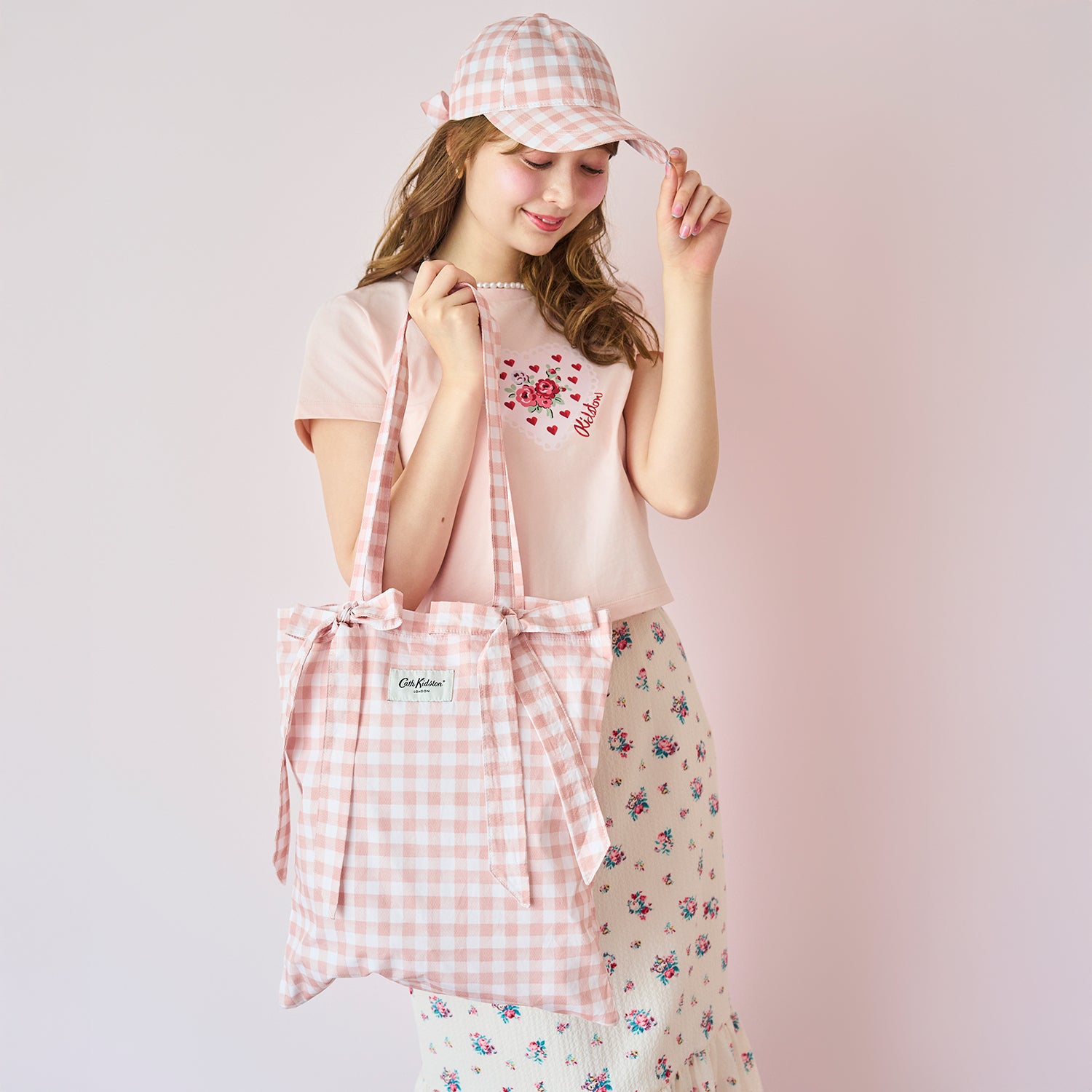 リボントートバッグ Painted Gingham
