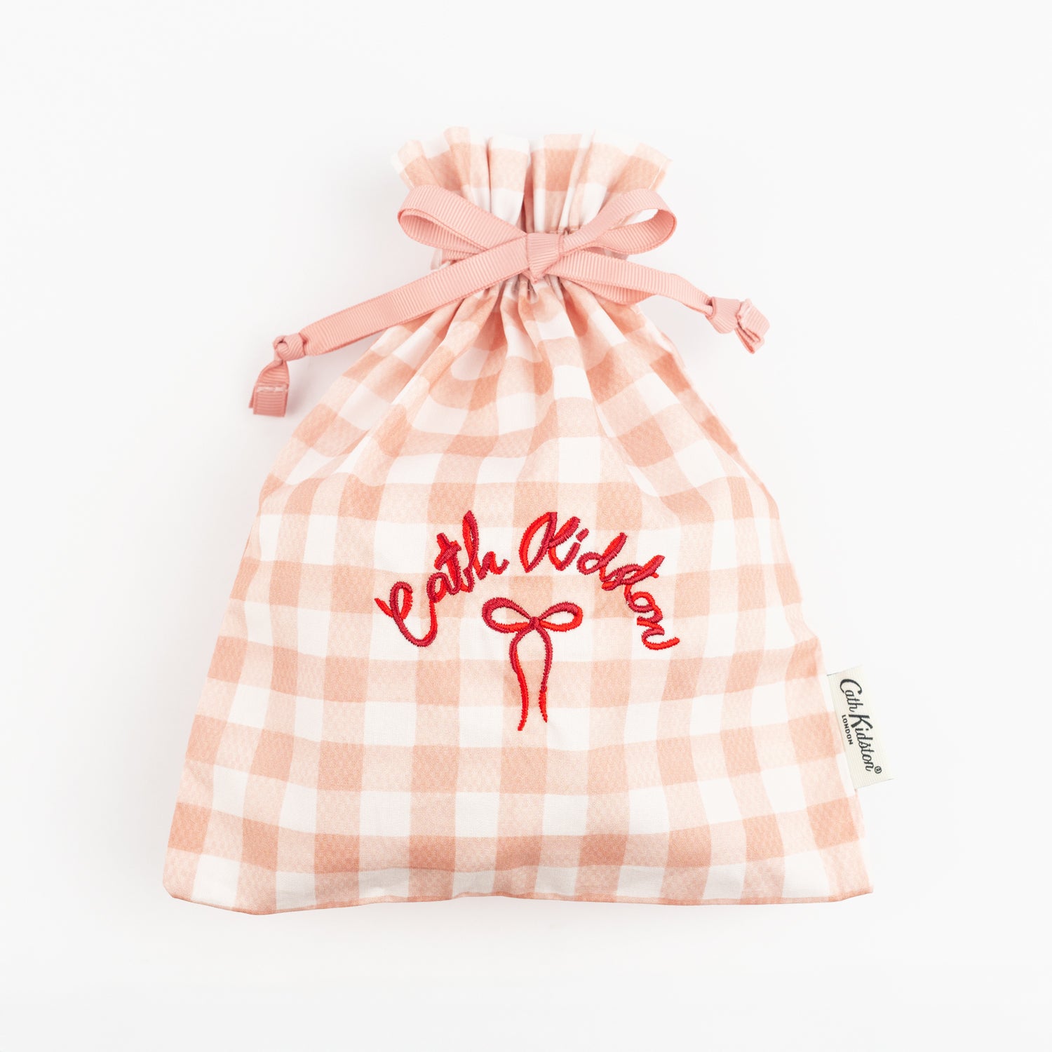 ドローストリングポーチ Painted Gingham