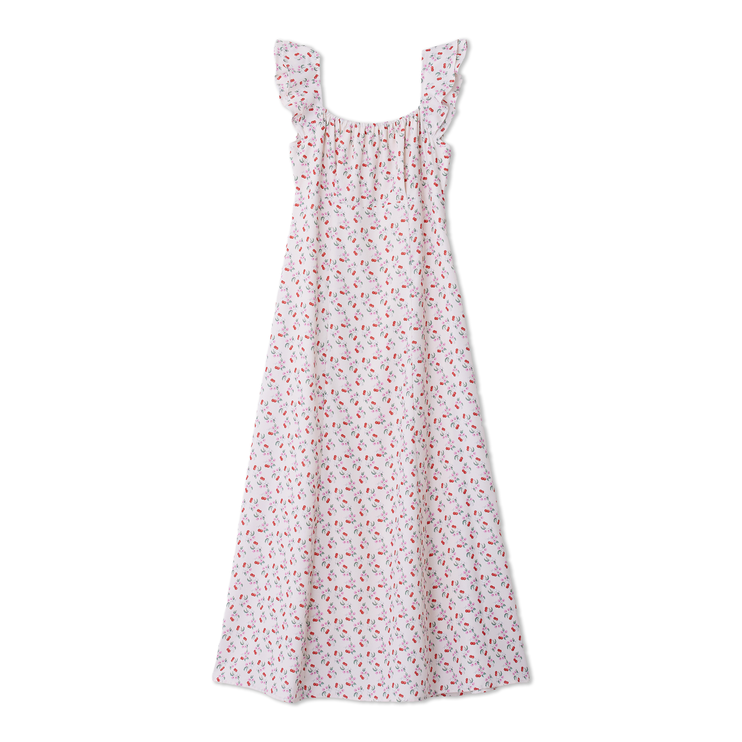 ラッフルスリーブドレス Floating Cherry