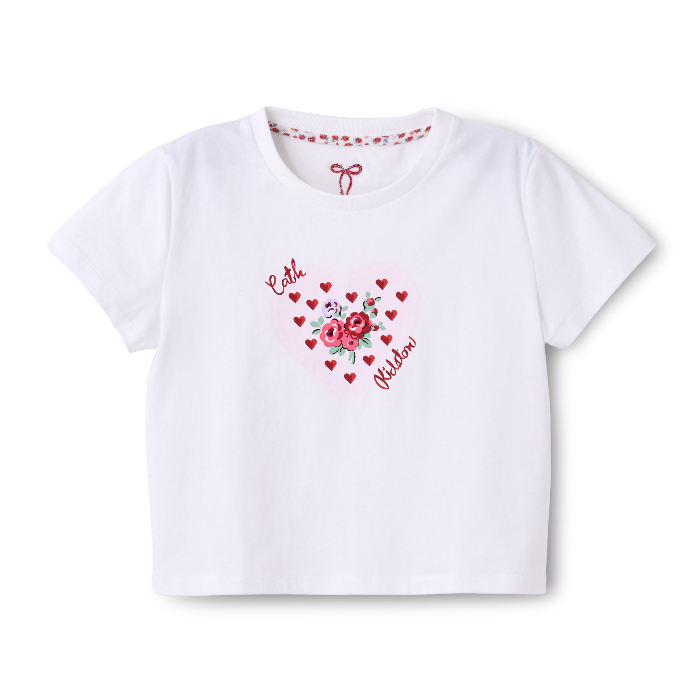コンパクトTシャツ Lace Heart Rose