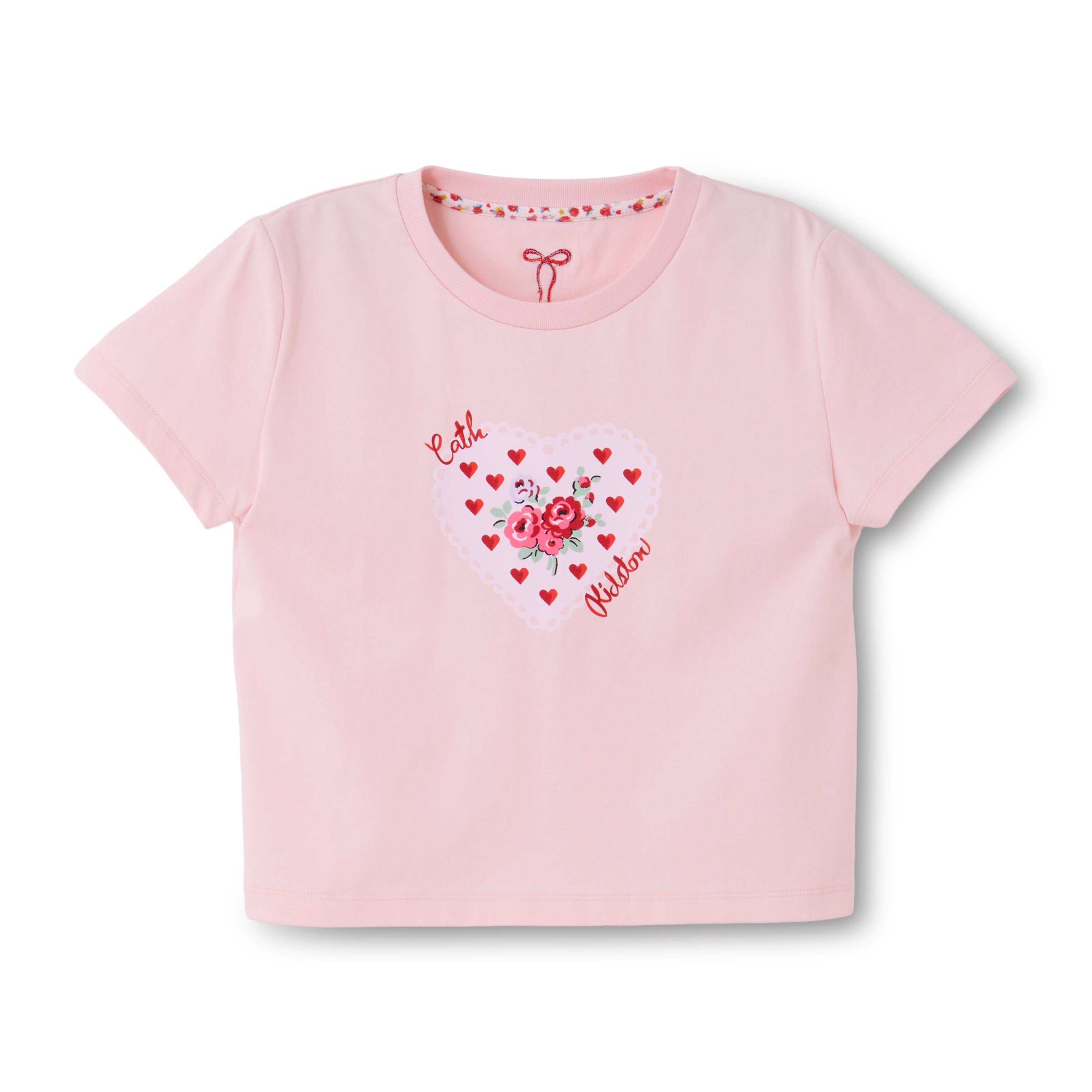 コンパクトTシャツ Lace Heart Rose