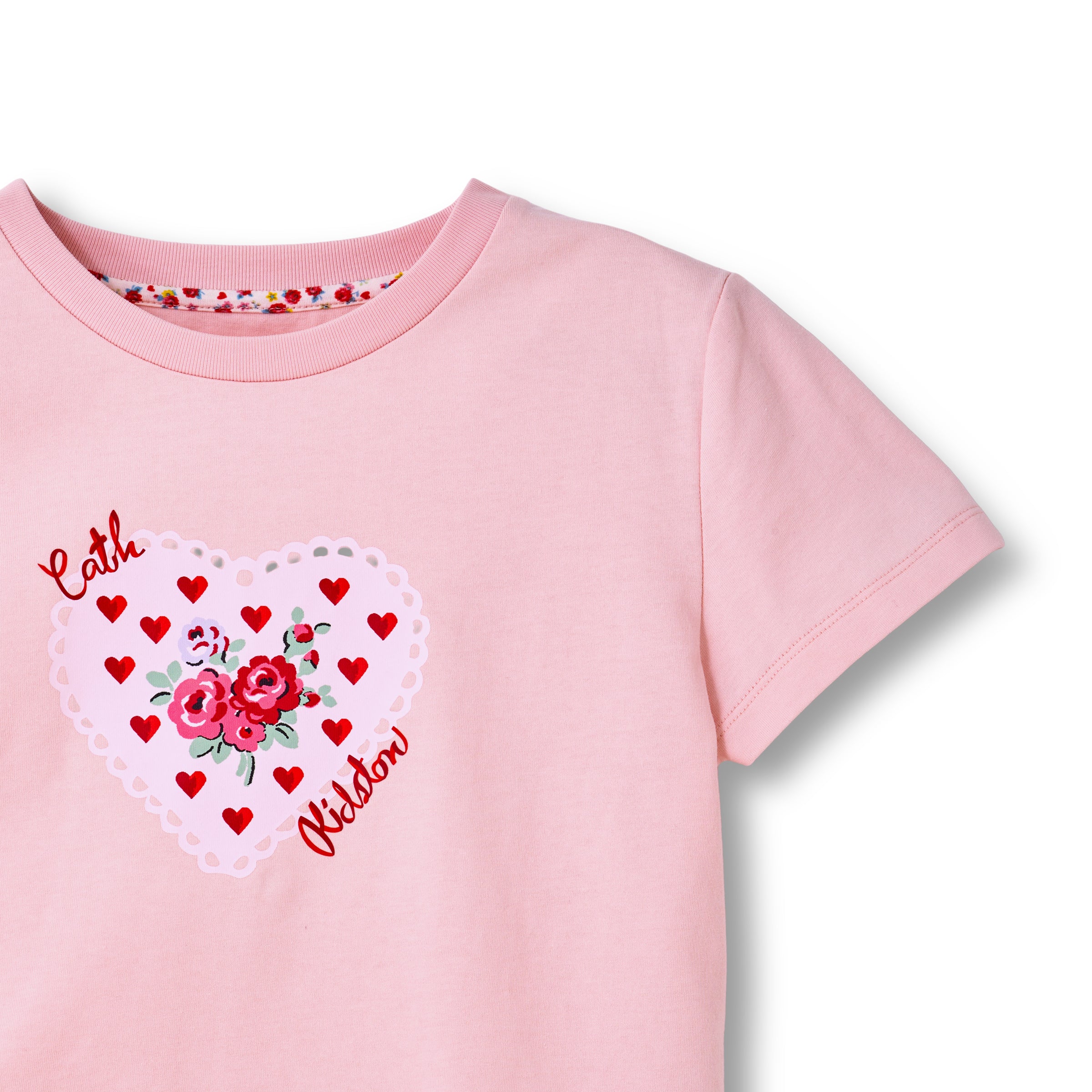 コンパクトTシャツ Lace Heart Rose