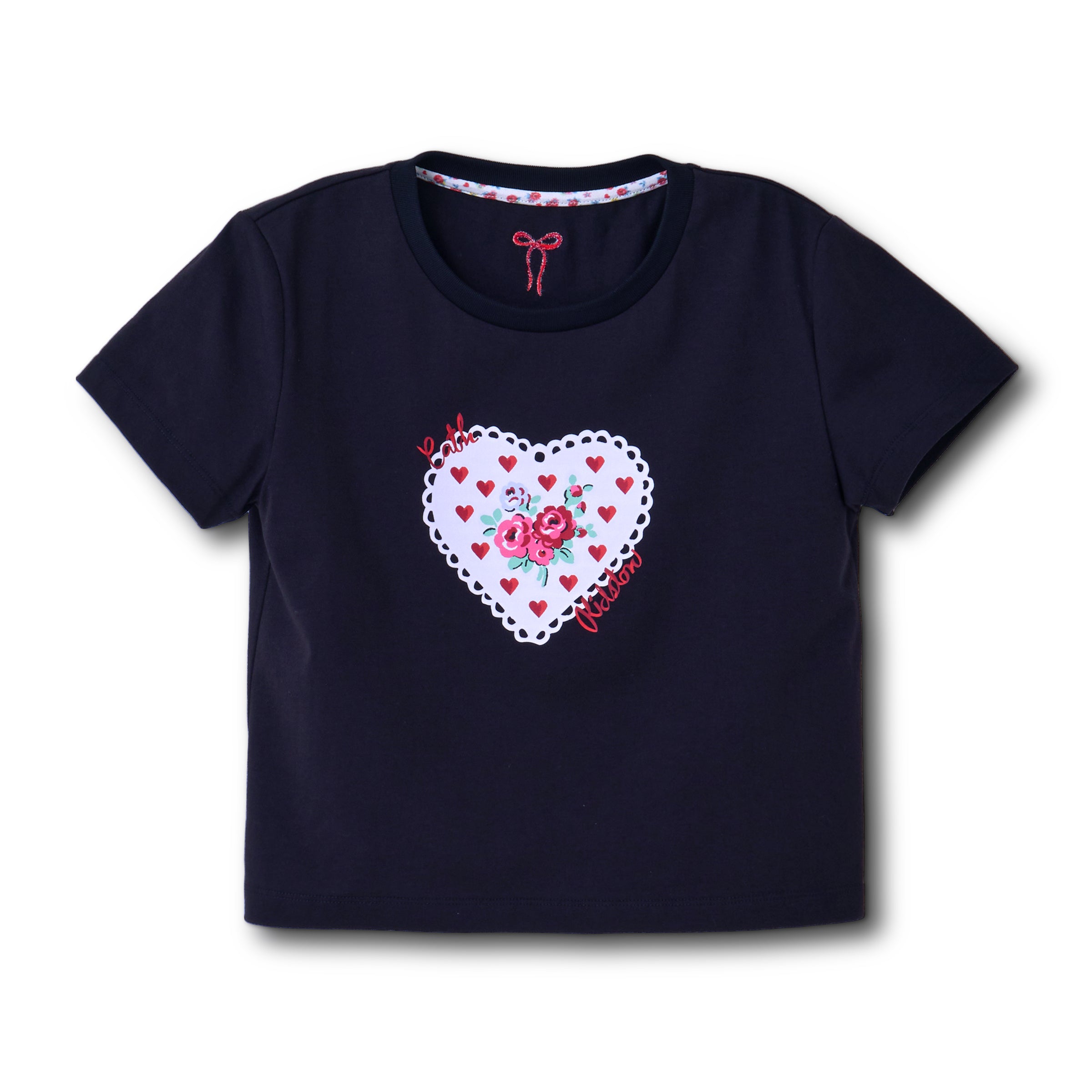 コンパクトTシャツ Lace Heart Rose