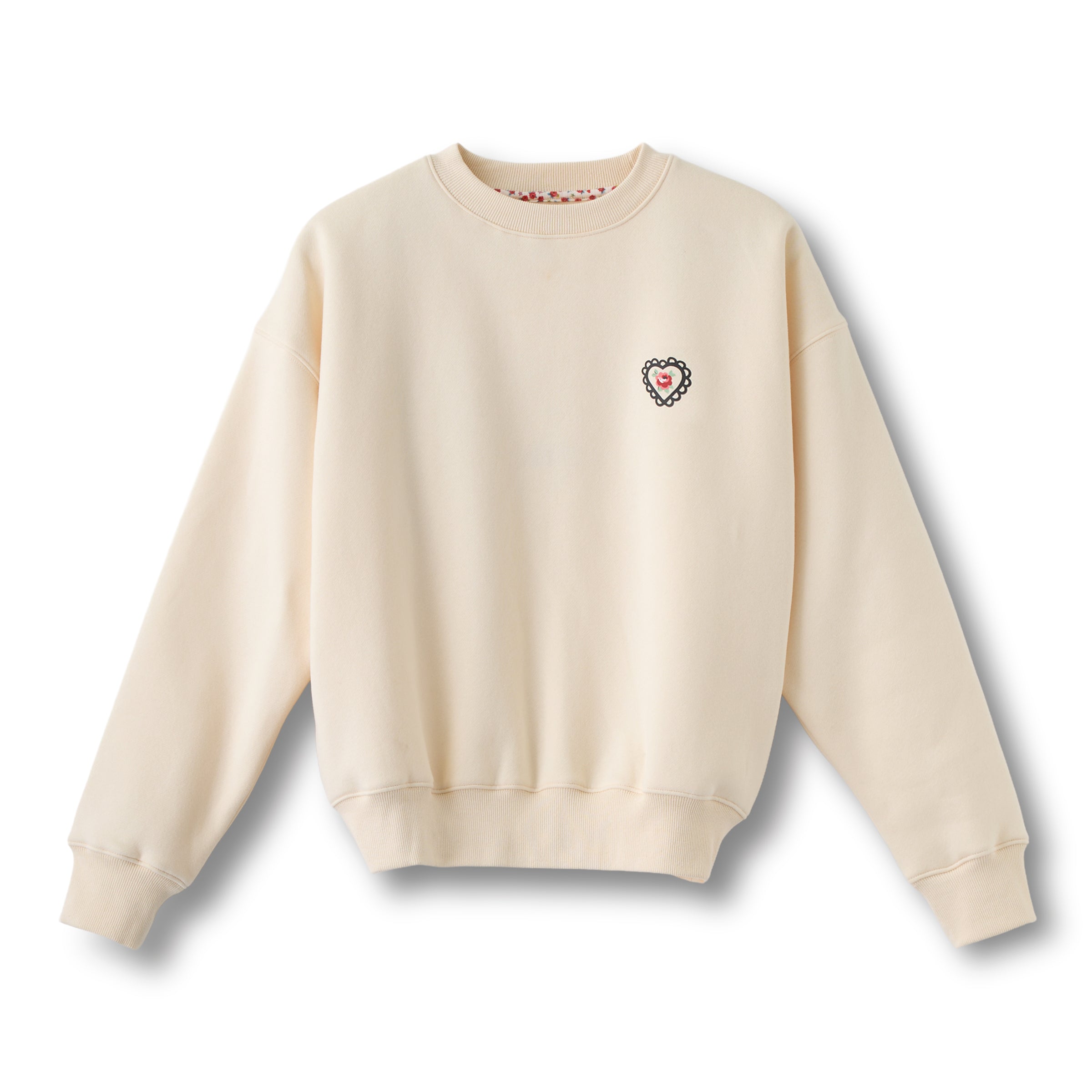 裏起毛スウェットトップス Lace Heart