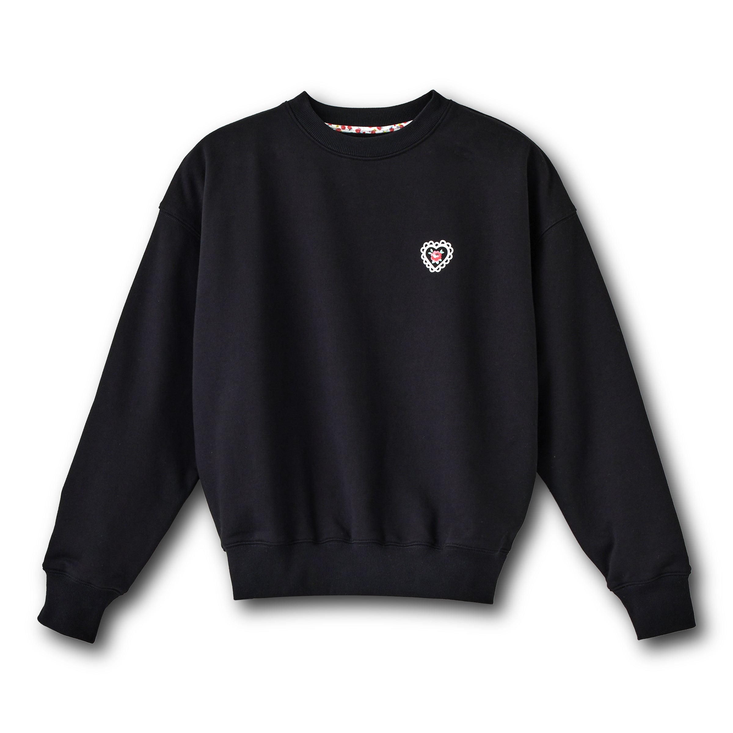 裏起毛スウェットトップス Lace Heart