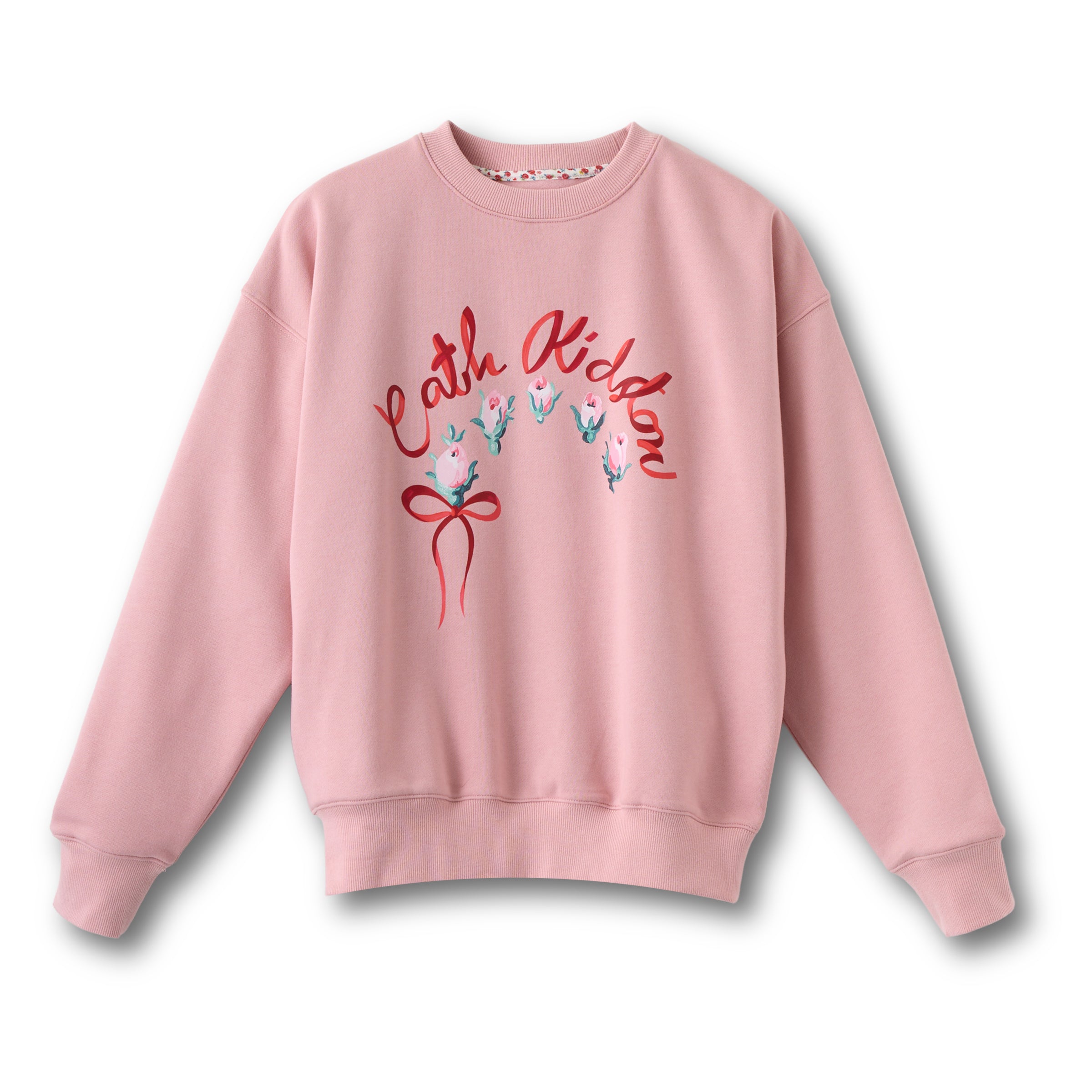 裏起毛スウェットトップス Ribbon Floral