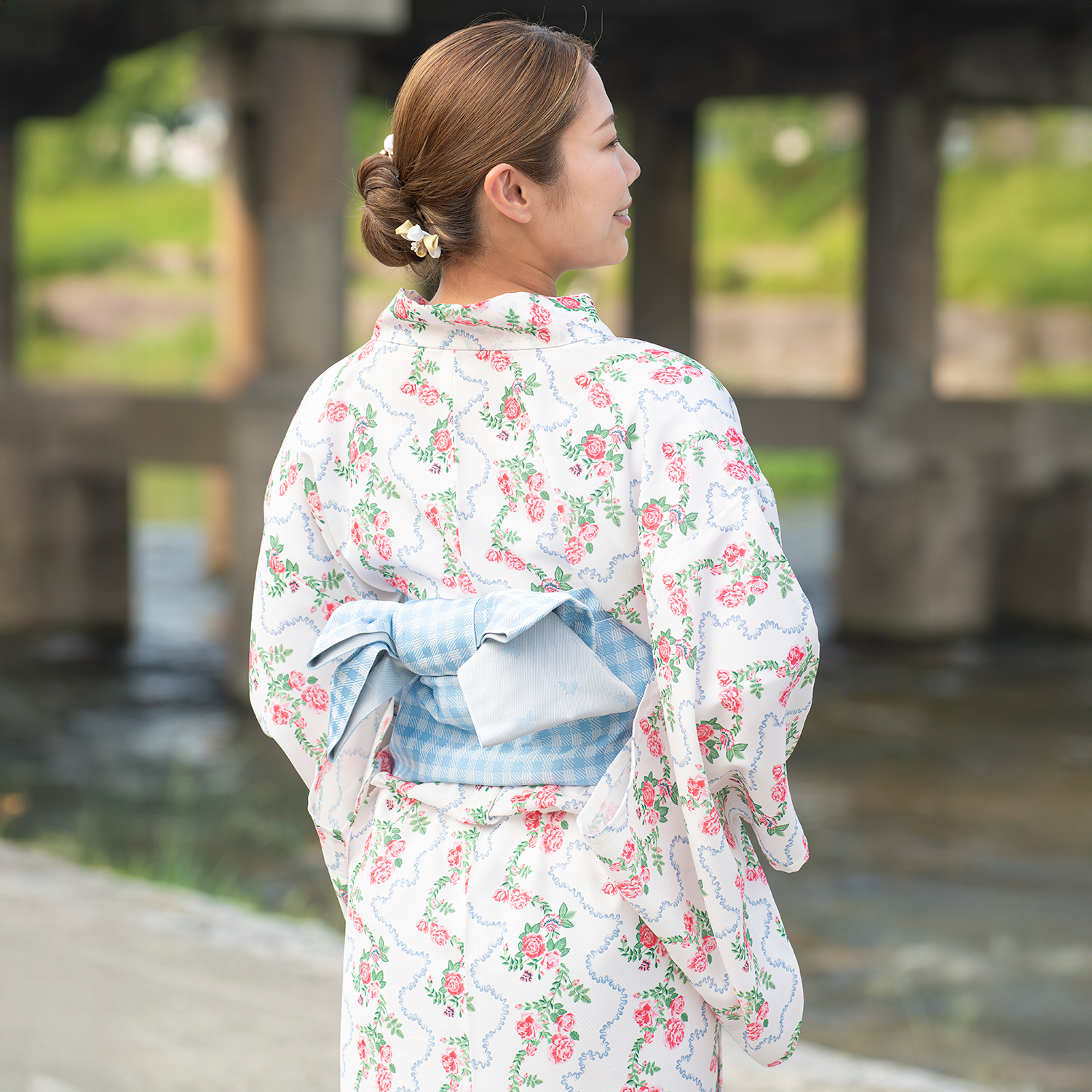 浴衣・帯セットRose Flutter