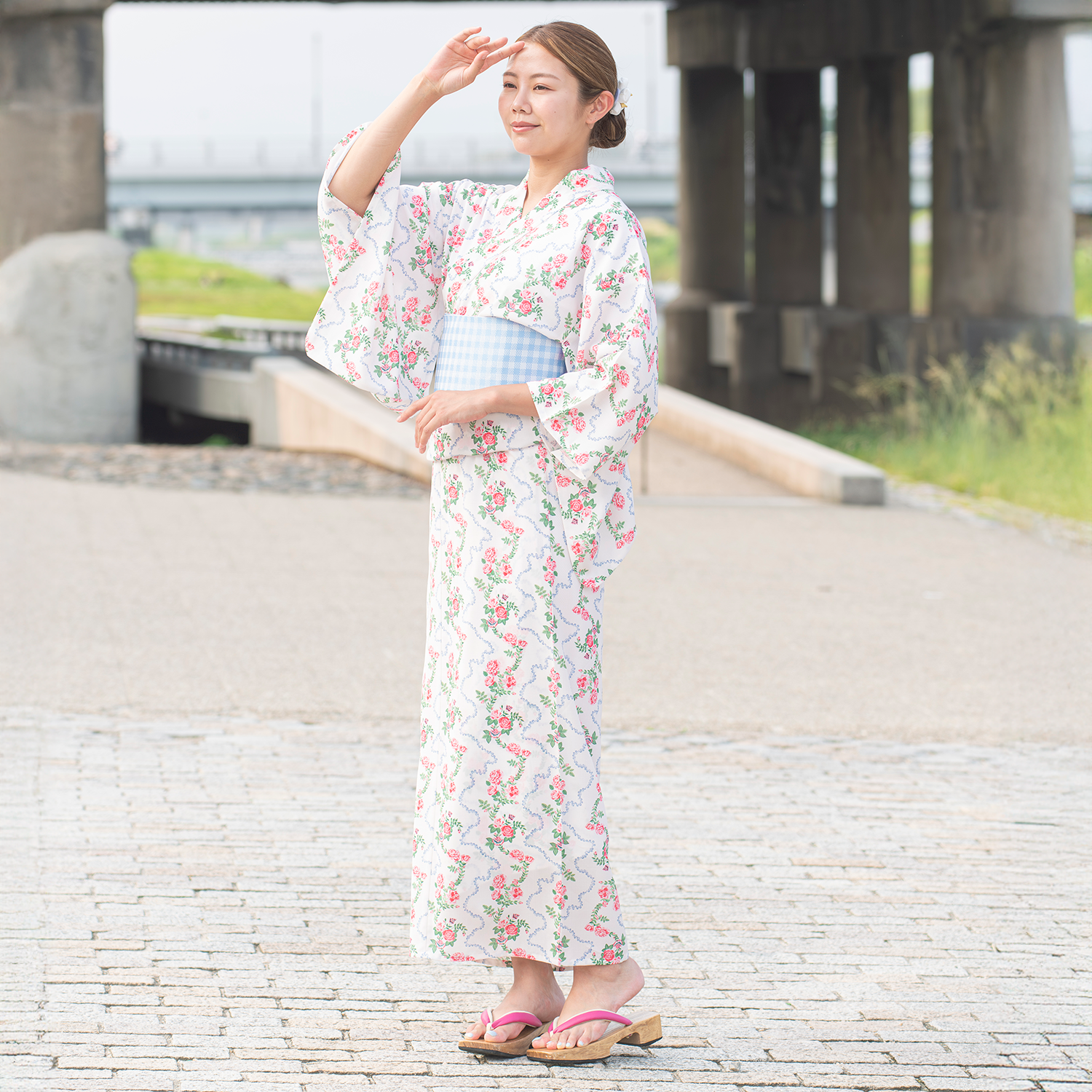 浴衣・帯セットRose Flutter