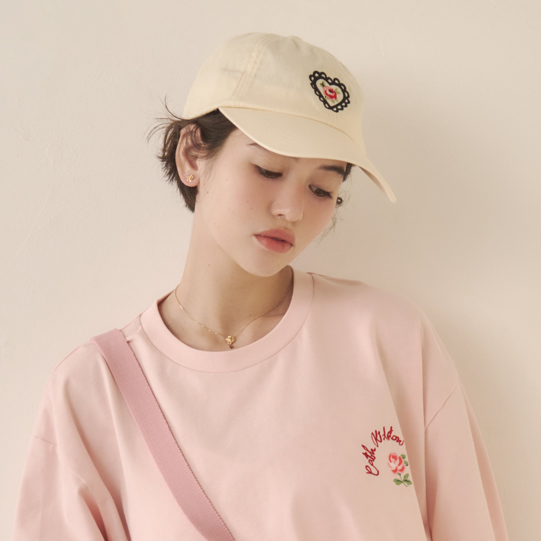 ショート丈ロングスリーブTシャツ Rose