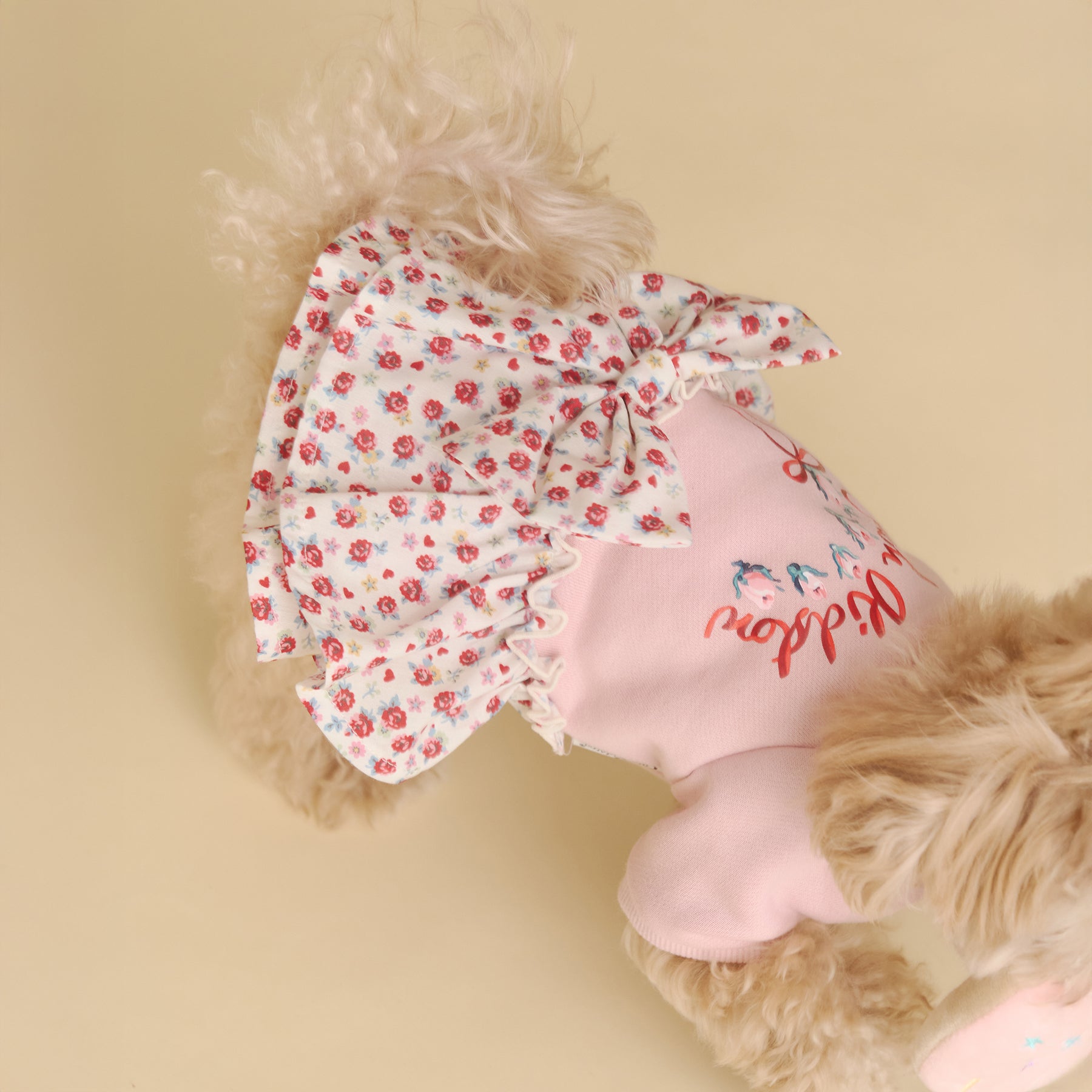 【Dog】スカートドッキングスウェット Rose Heart Ditsy