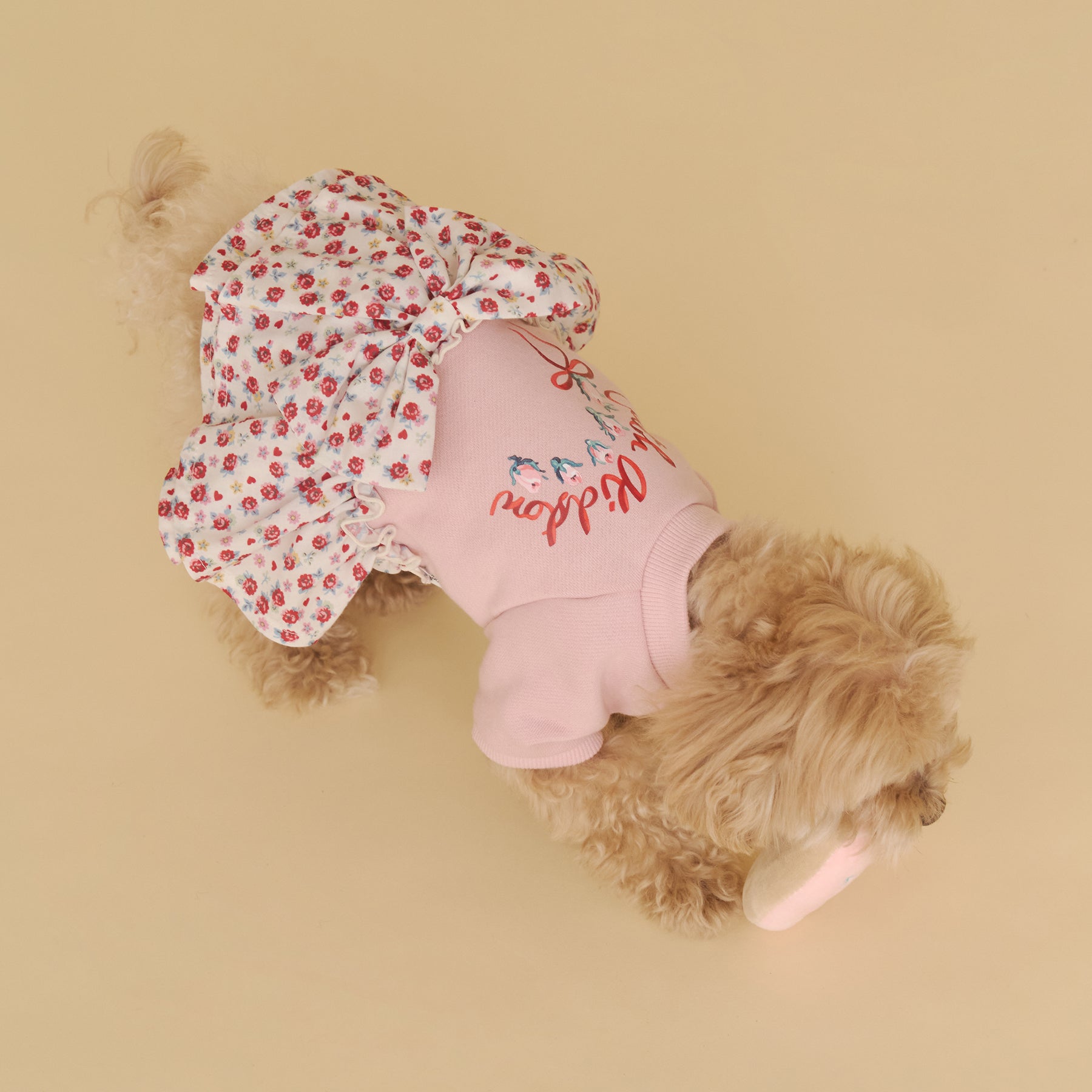 【Dog】スカートドッキングスウェット Rose Heart Ditsy