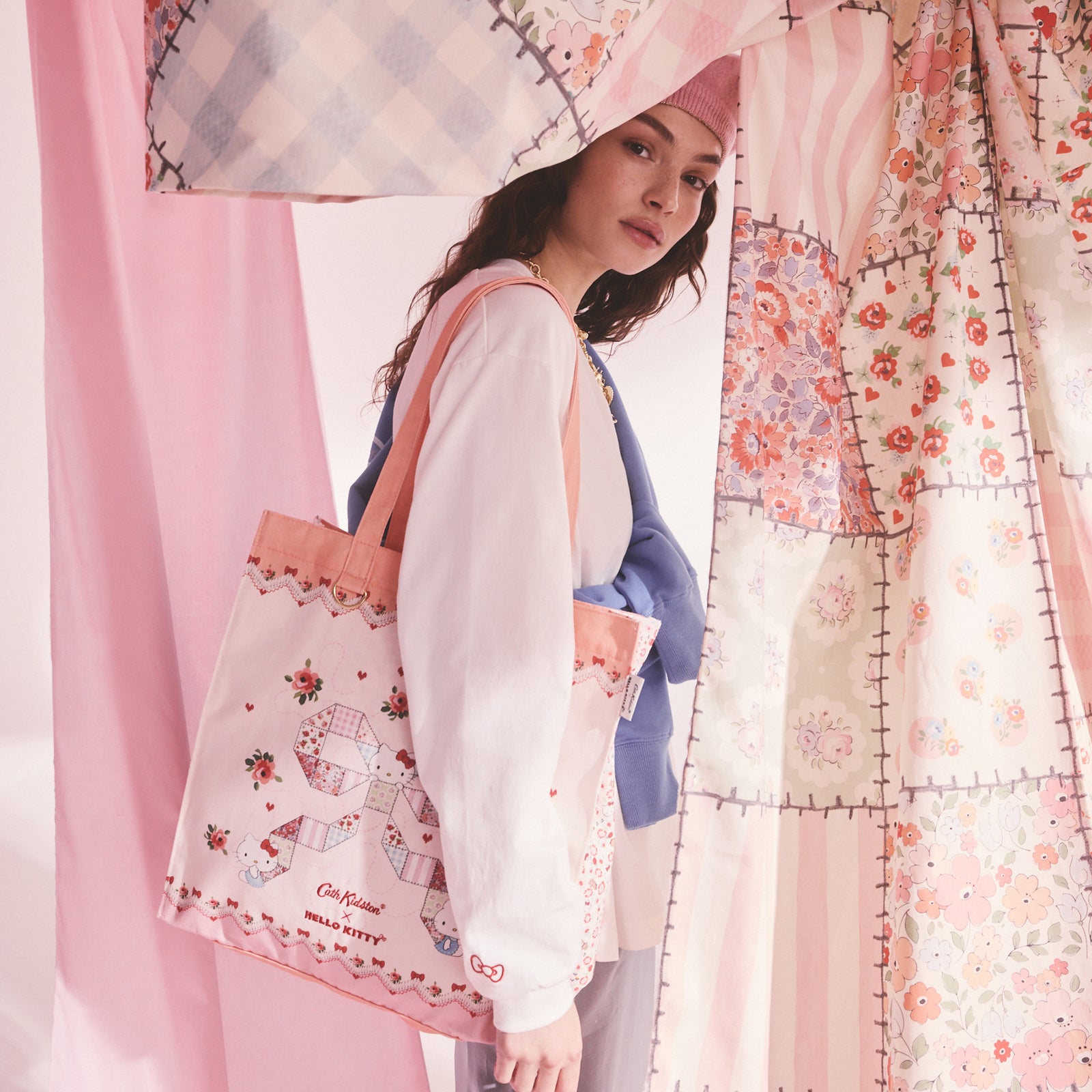 Cath Kidston × Hello Kitty スクエアトートバッグ Patchwork