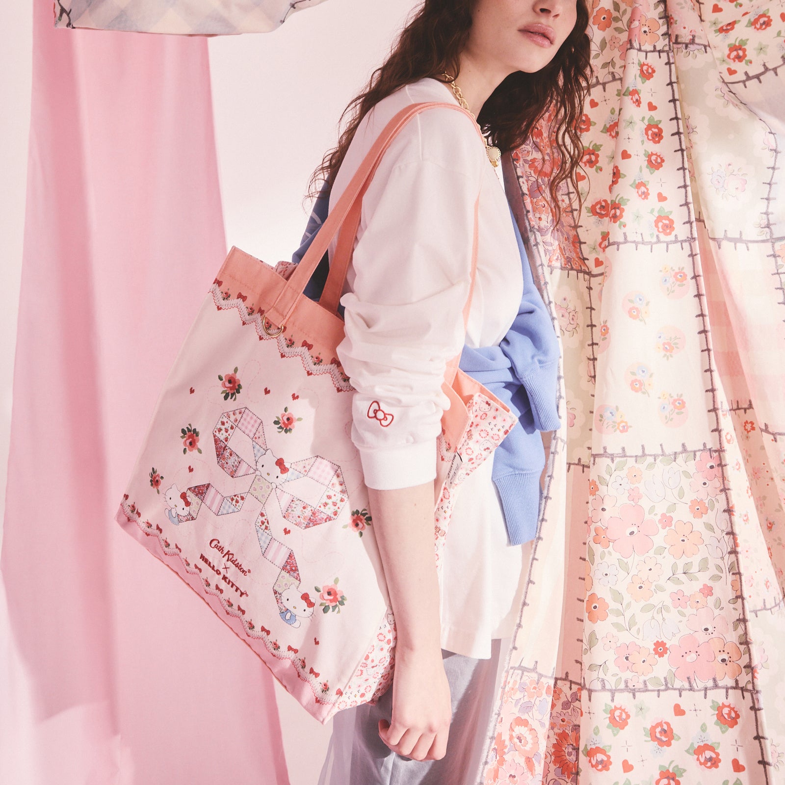 Cath Kidston × Hello Kitty スクエアトートバッグ Patchwork