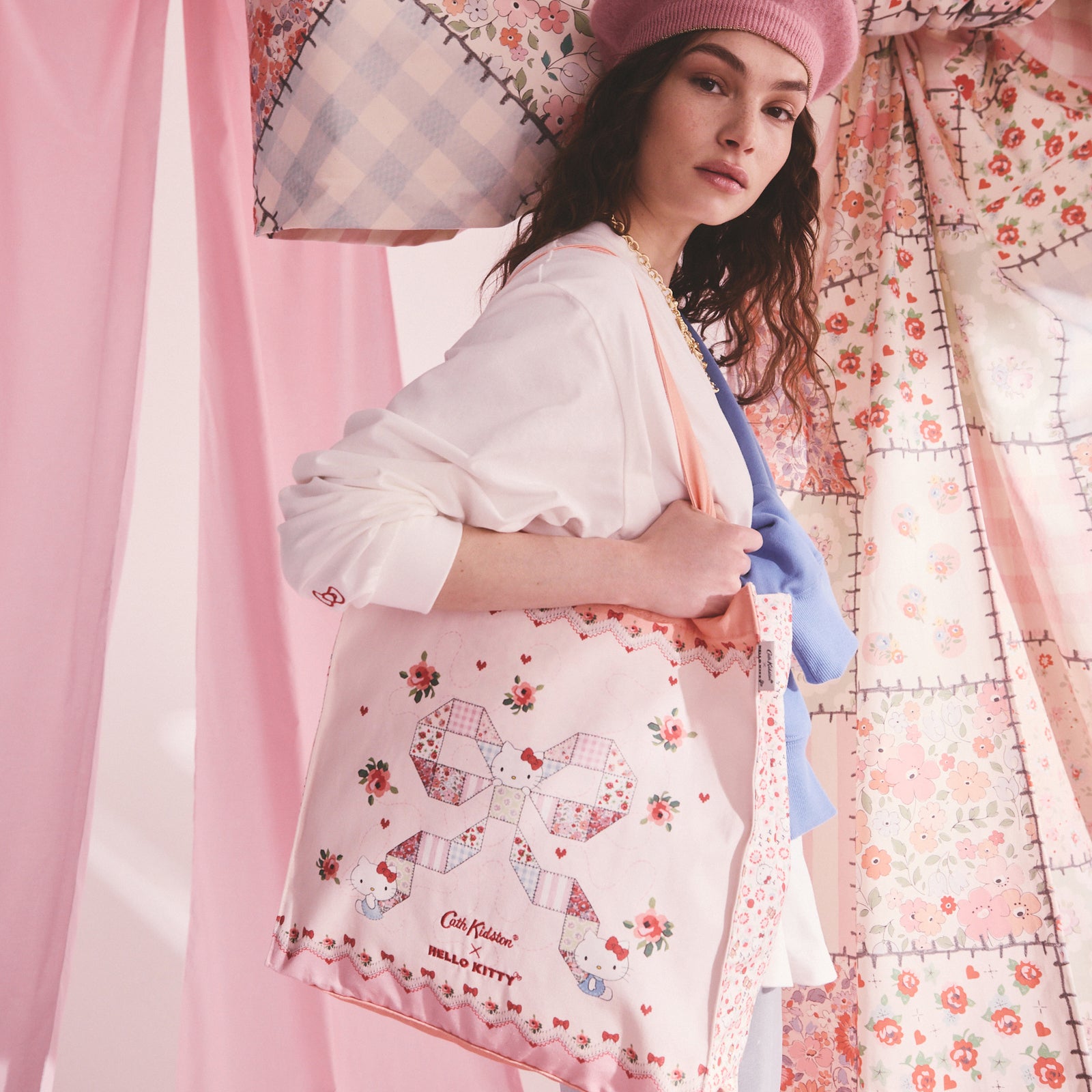 Cath Kidston × Hello Kitty スクエアトートバッグ Patchwork