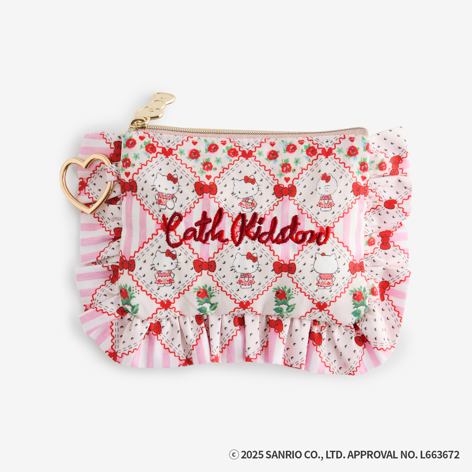 Cath Kidston × Hello Kitty フリルティッシュポーチ&マスコットチャームセット Patchwork