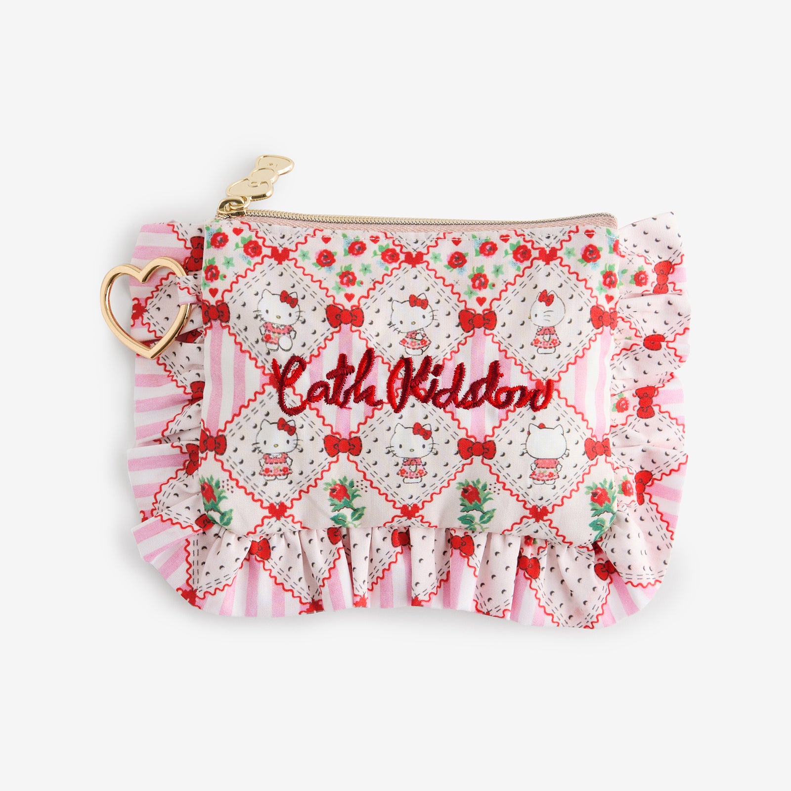 Cath Kidston × Hello Kitty フリルティッシュポーチ&マスコットチャームセット Patchwork