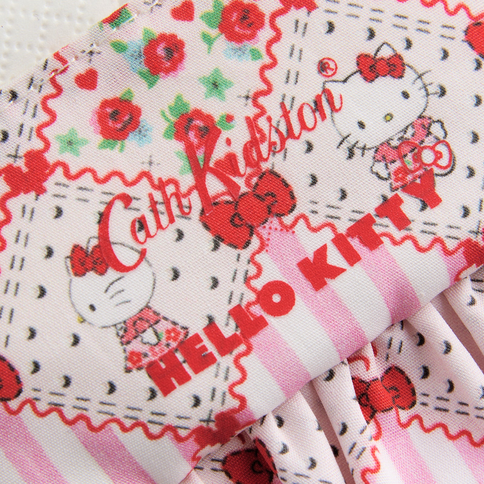 Cath Kidston × Hello Kitty フリルティッシュポーチ&マスコットチャームセット Patchwork