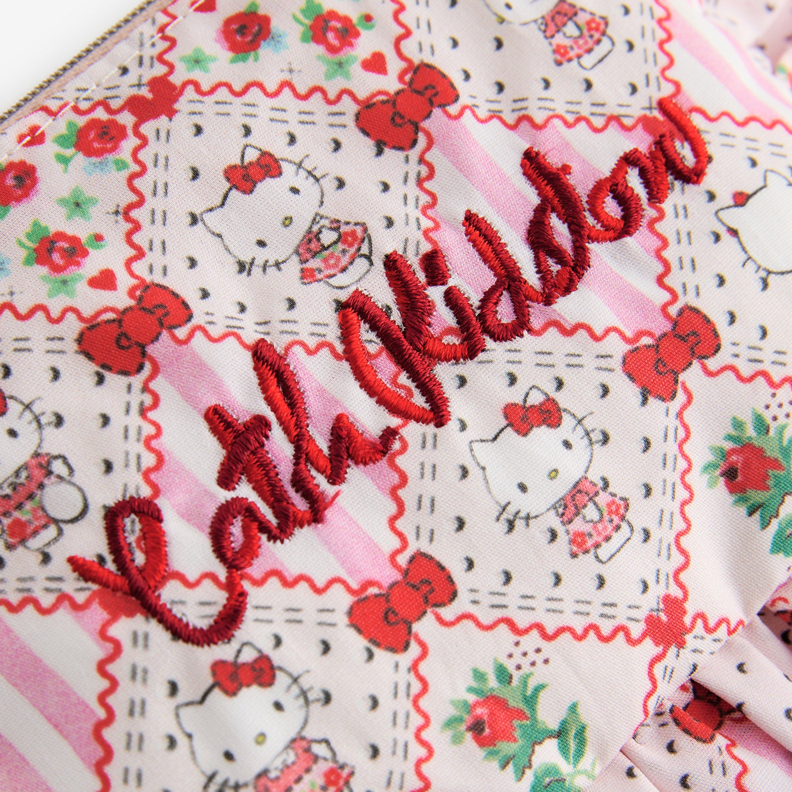 Cath Kidston × Hello Kitty フリルティッシュポーチ&マスコットチャームセット Patchwork