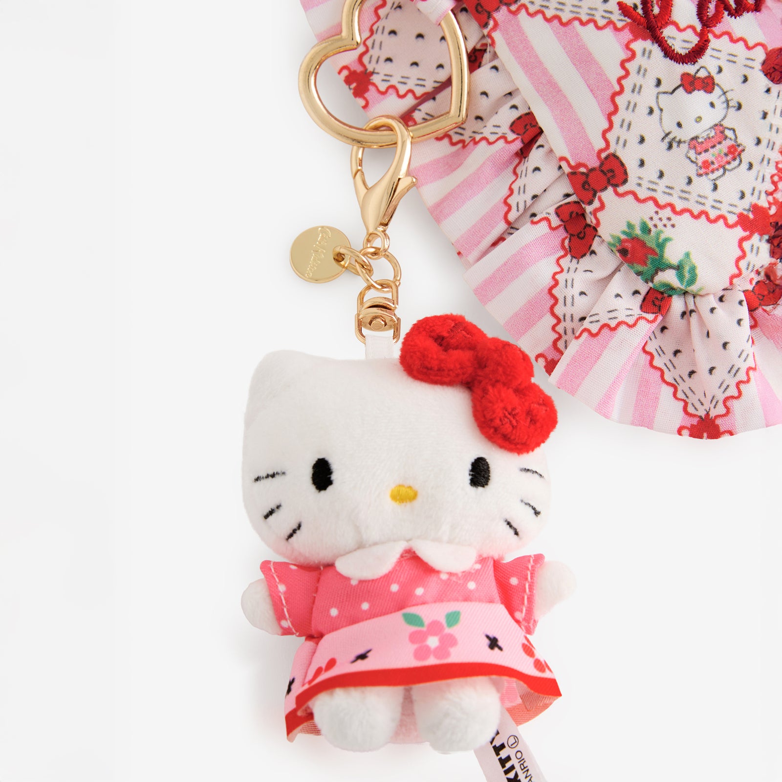 Cath Kidston × Hello Kitty フリルティッシュポーチ&マスコットチャームセット Patchwork