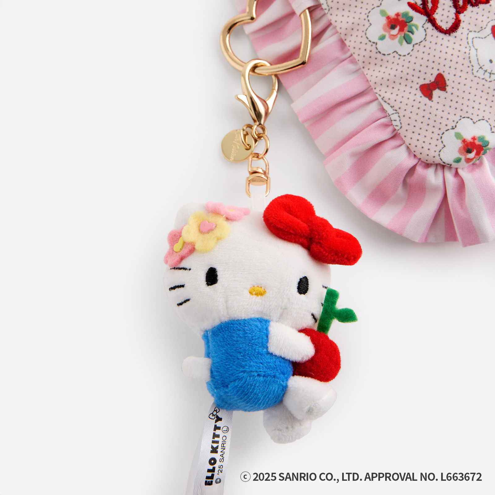 Cath Kidston × Hello Kitty フリルティッシュポーチ&マスコットチャームセット Provence