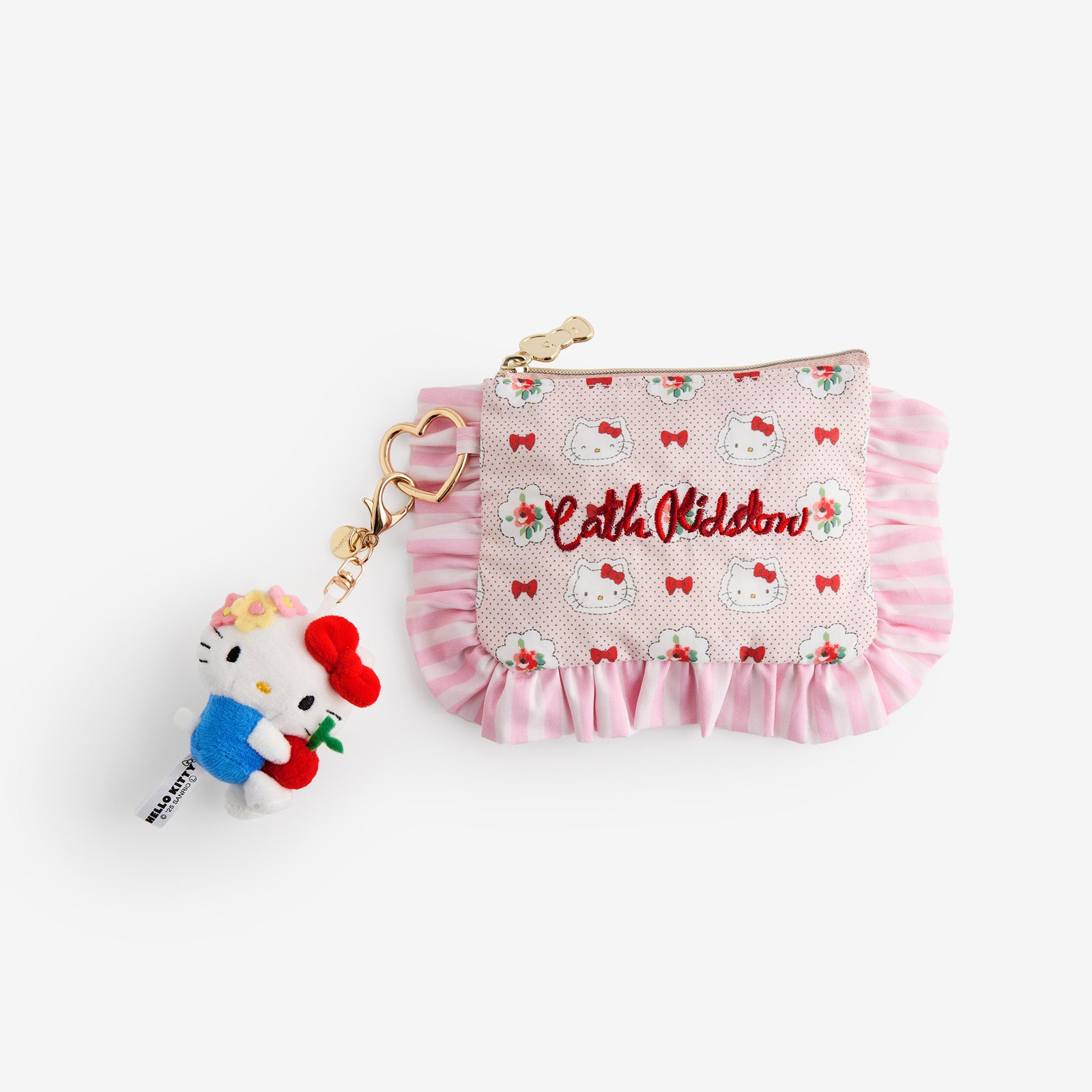 Cath Kidston × Hello Kitty フリルティッシュポーチ&マスコットチャームセット Provence