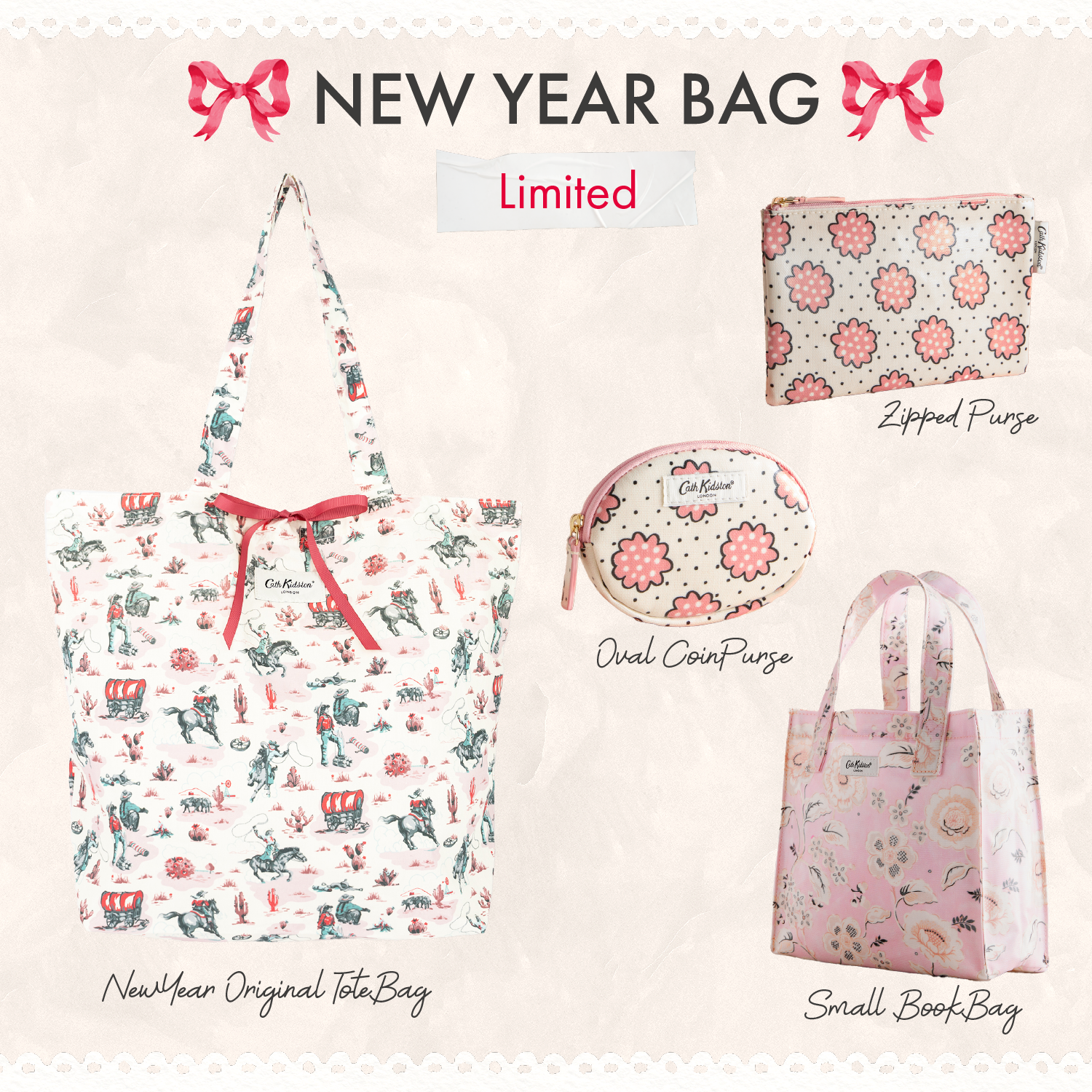 2026 NEW YEAR BAG 雑貨3点セットCow Girl 001 | Cath Kidston 日本
