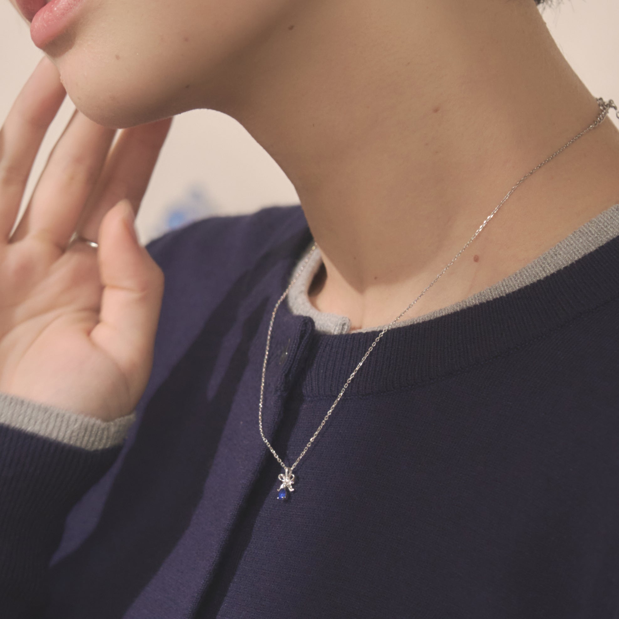 SLV925 ネックレス Ribbon Bow