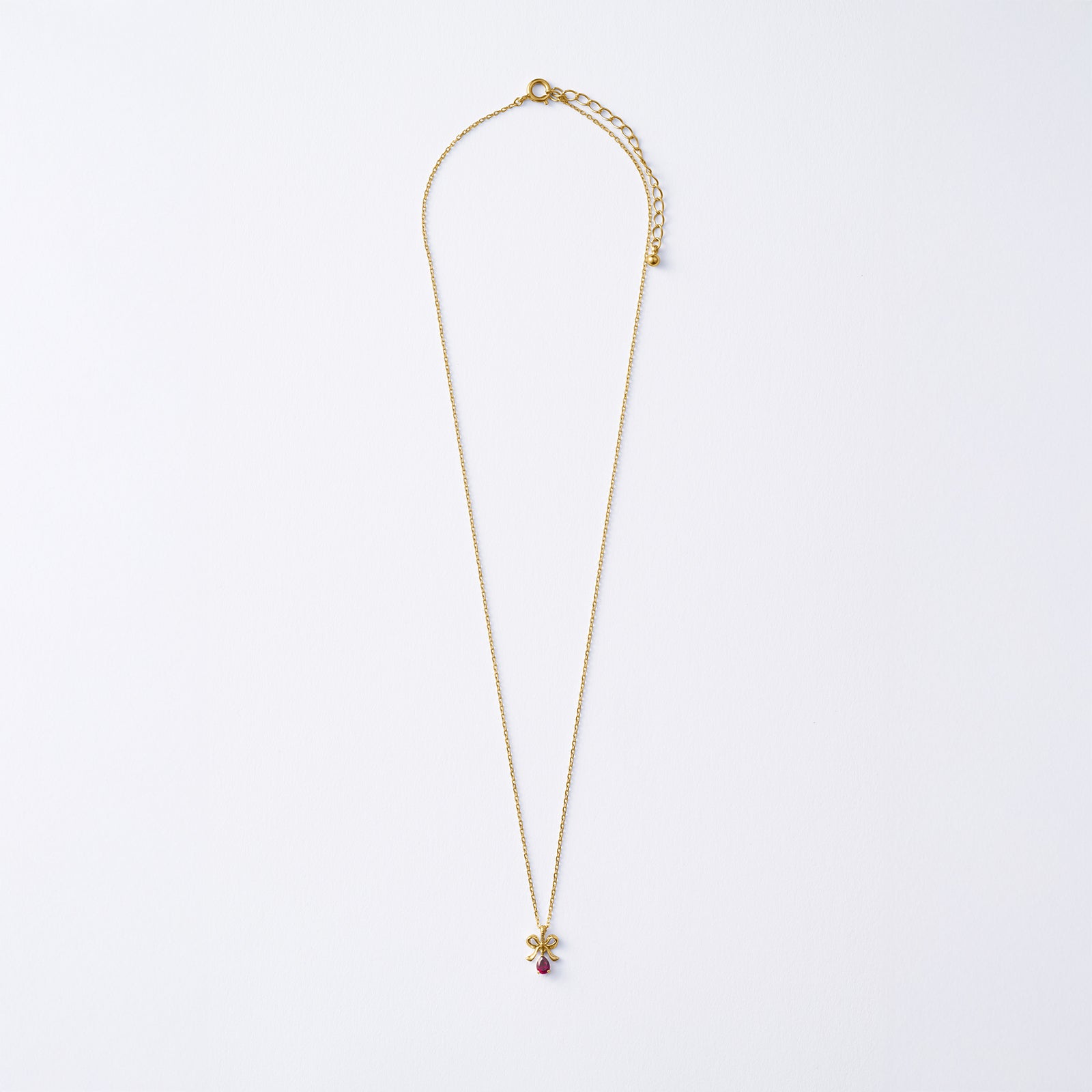 イエローゴールド ネックレス Ribbon Bow