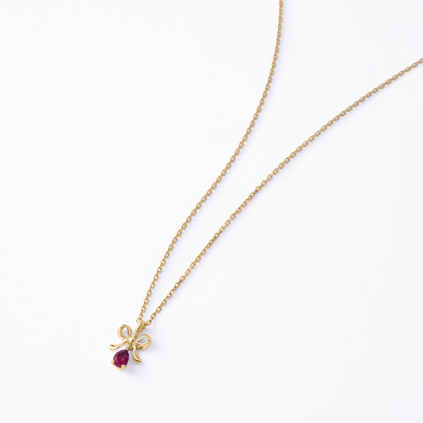 イエローゴールド ネックレス Ribbon Bow