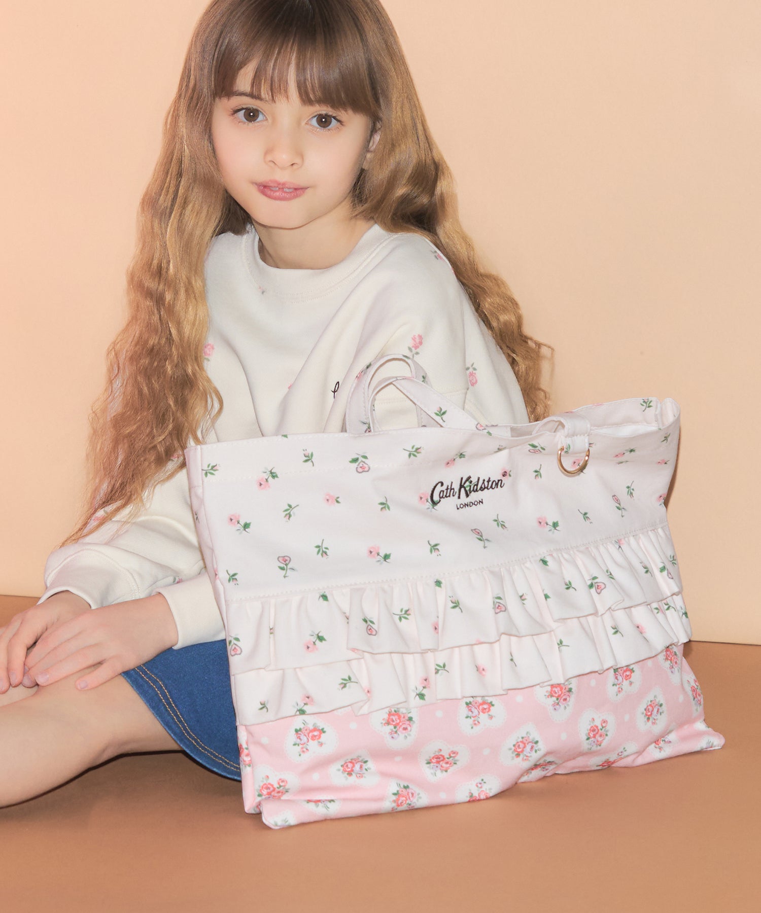 ダブルフリルレッスントートバッグ Lace Sprigs