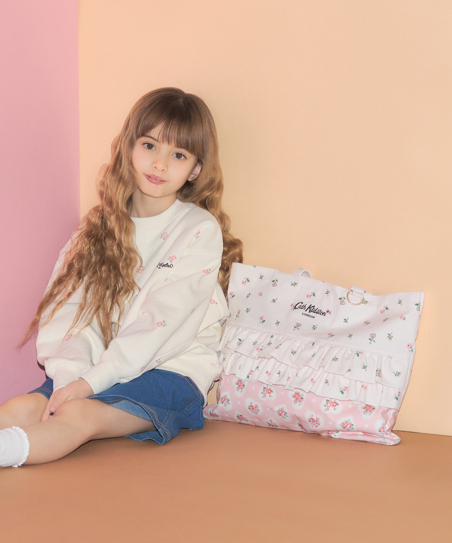 ダブルフリルレッスントートバッグ Lace Sprigs