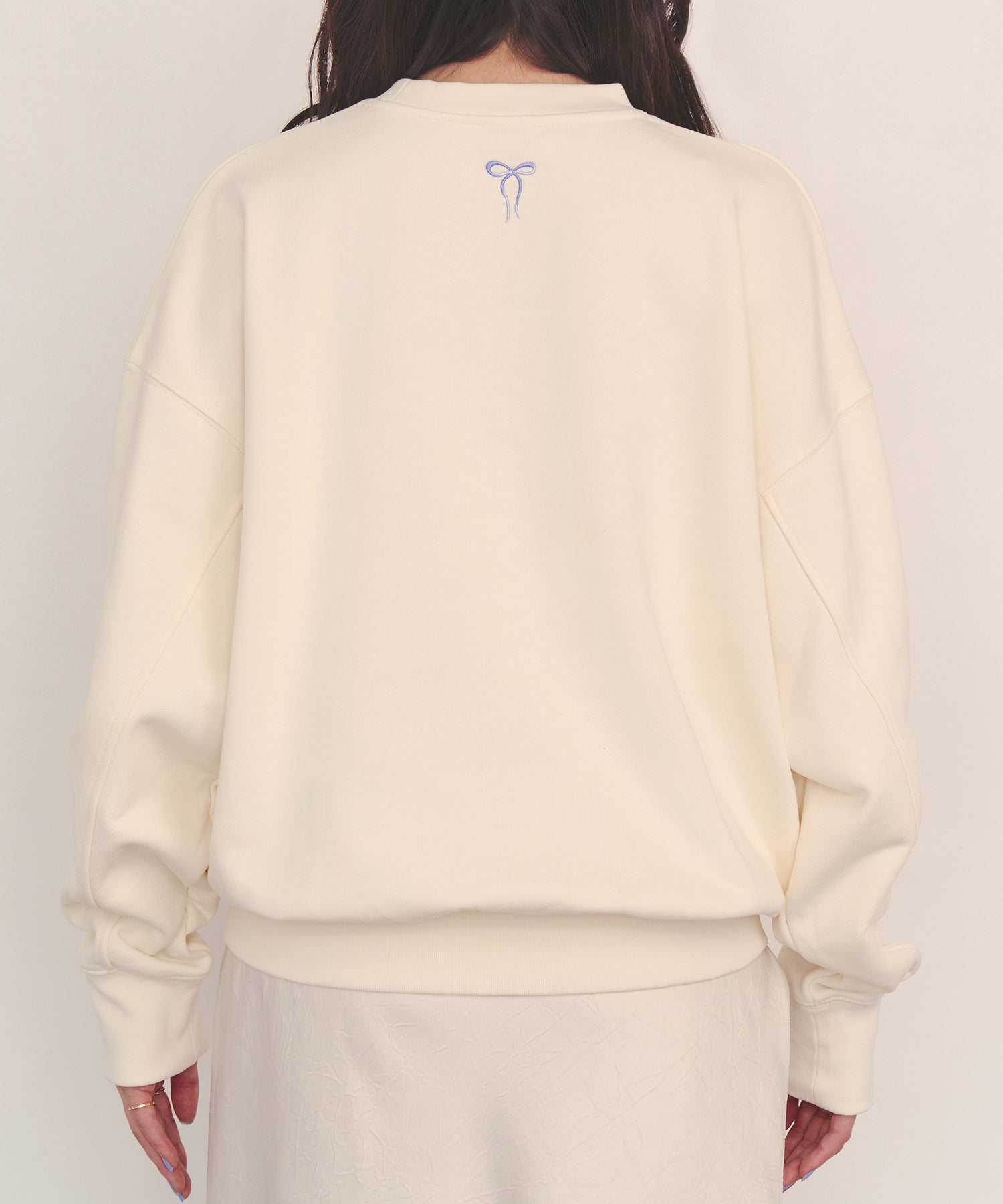 刺繍スウェットトップス Ribbon Floral