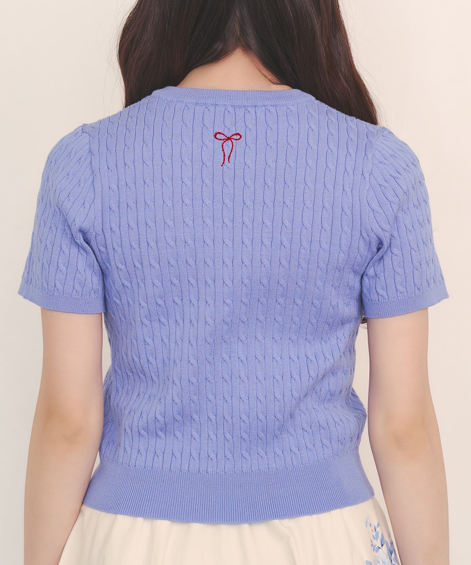 ショートスリーブライトニットトップス Queenie's London