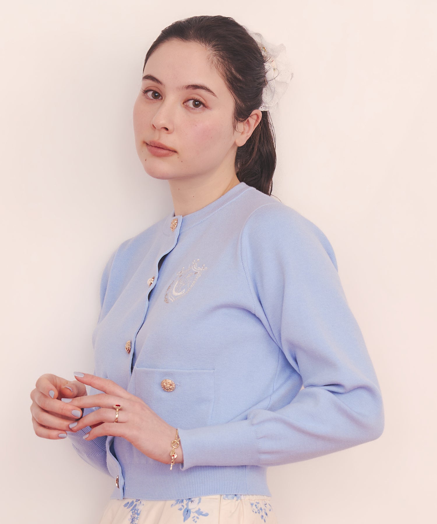 刺繍ニットカーディガンジャケット Love Notes