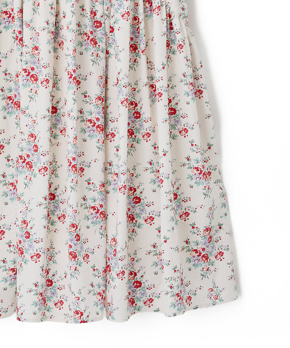 パフスリーブ ティアードワンピース