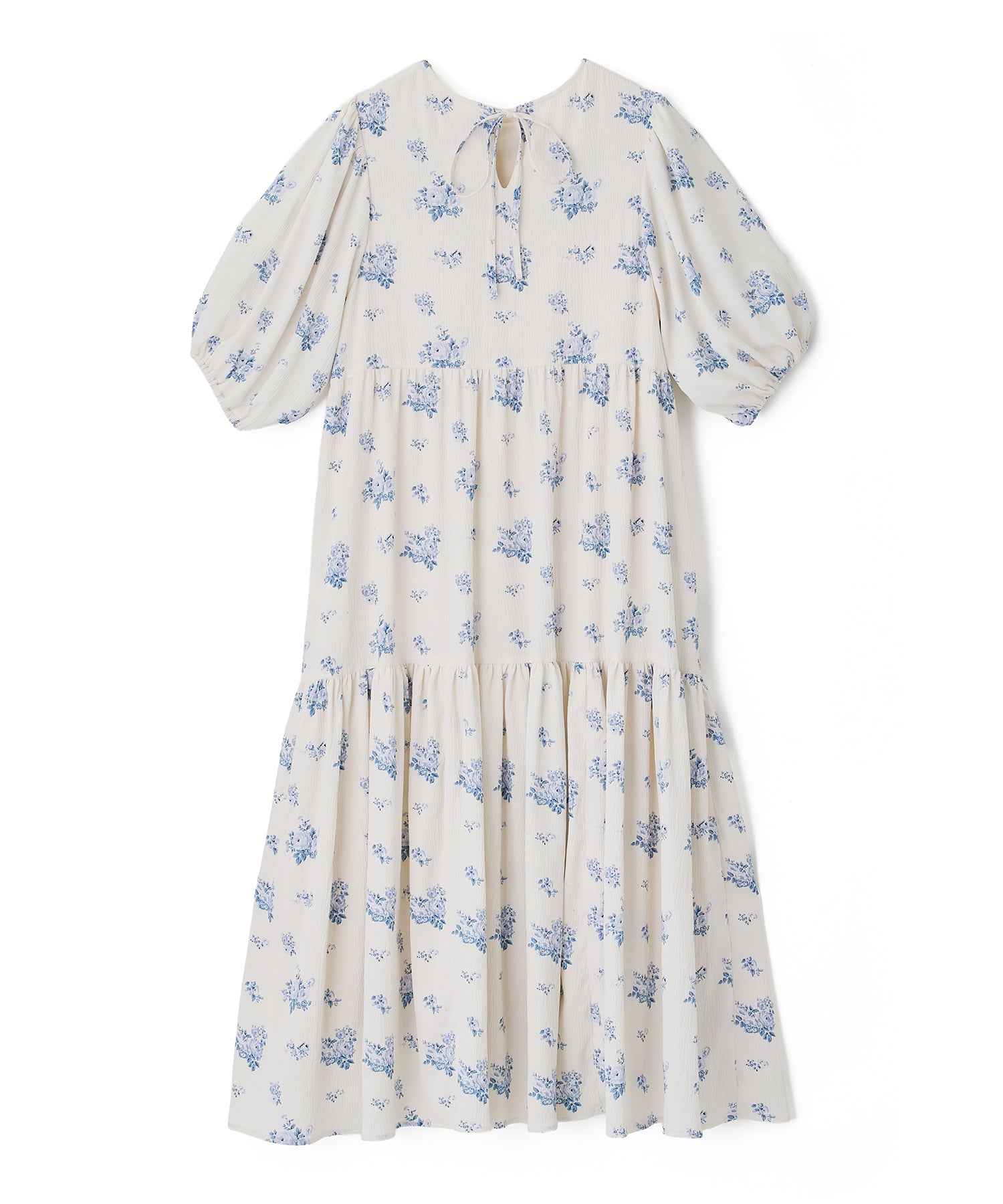 パフスリーブ ティアードワンピース