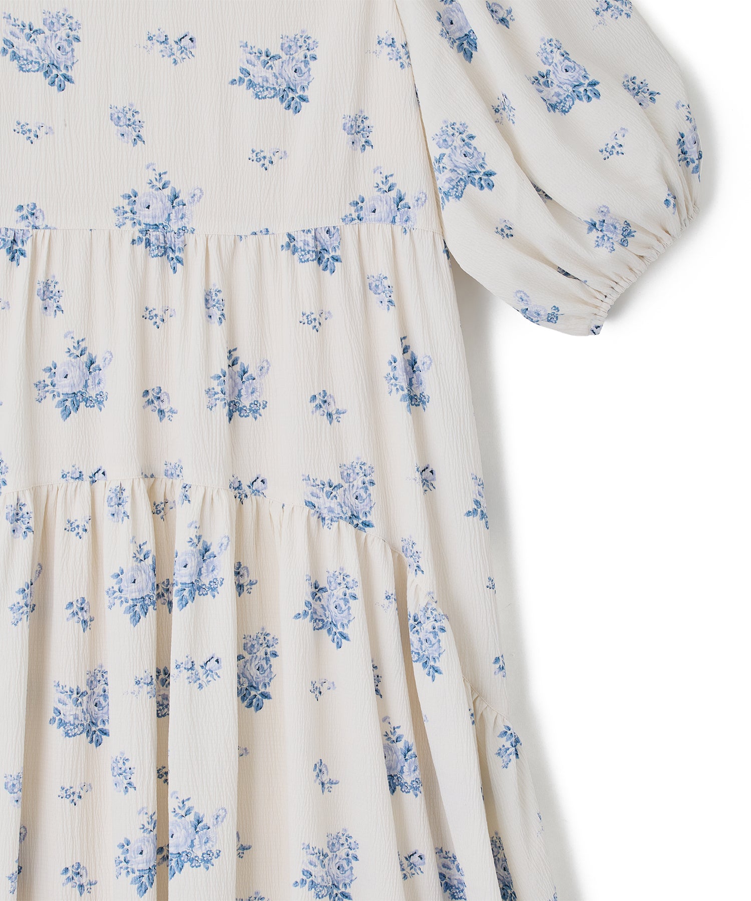 パフスリーブ ティアードワンピース