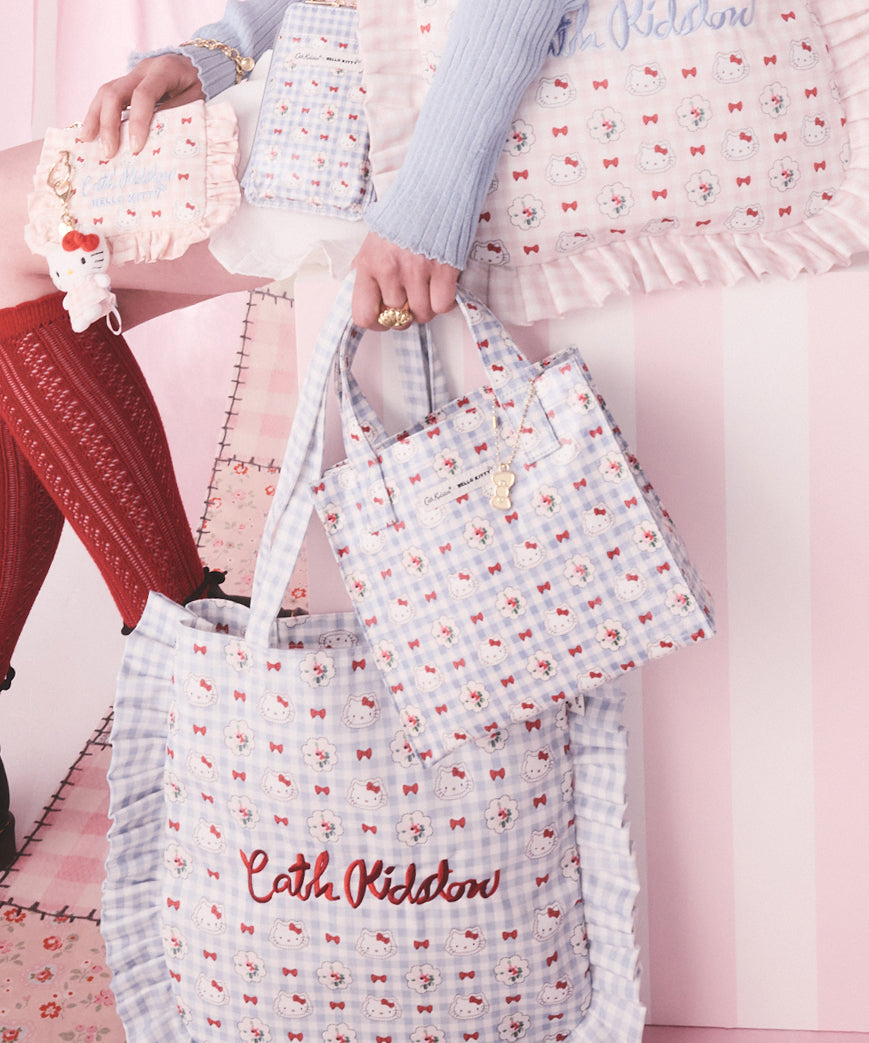 Cath Kidston × Hello Kitty スモールブックバッグ Gingham Provence