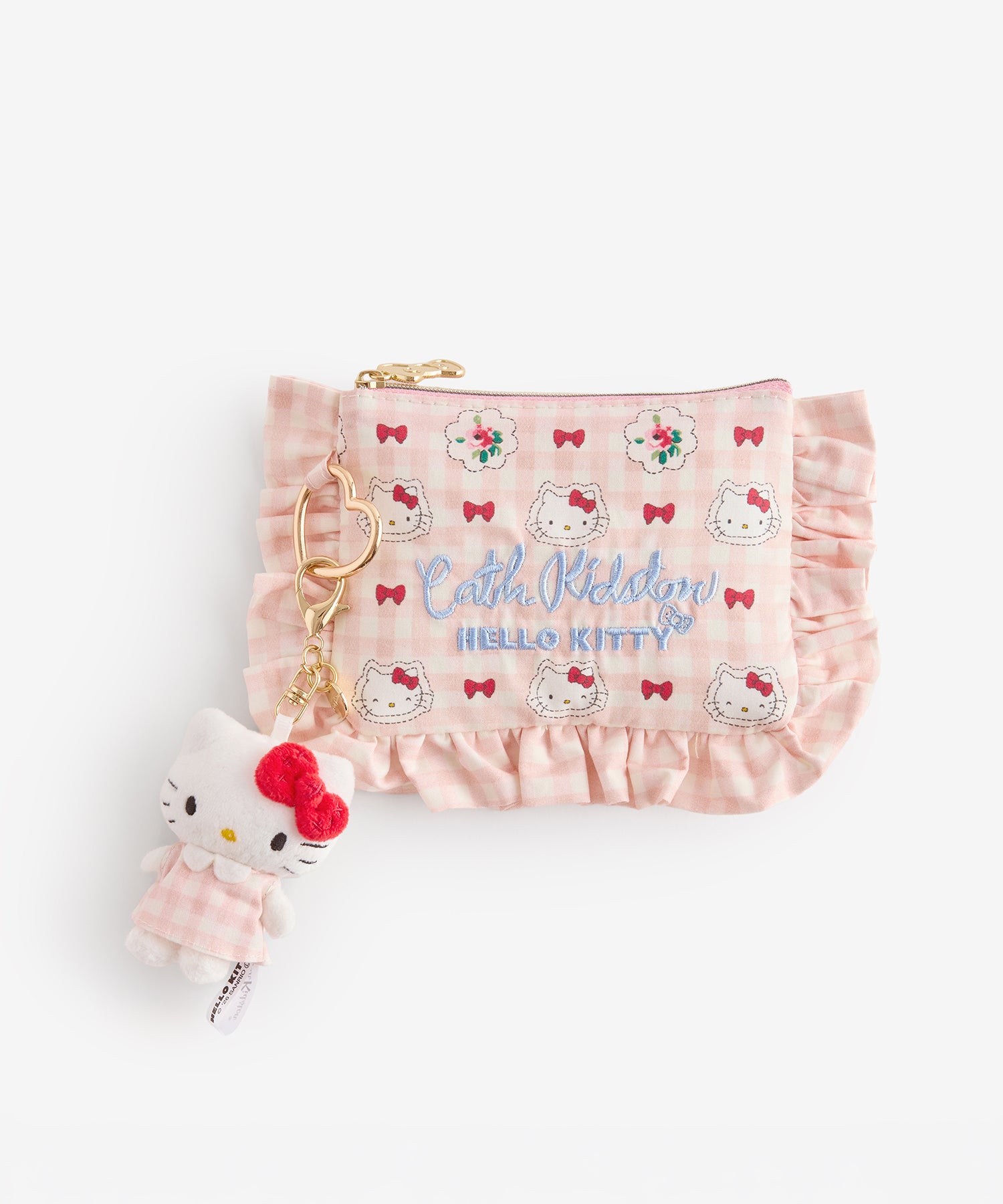 Cath Kidston × Hello Kitty フリルティッシュポーチ&マスコットチャームセット