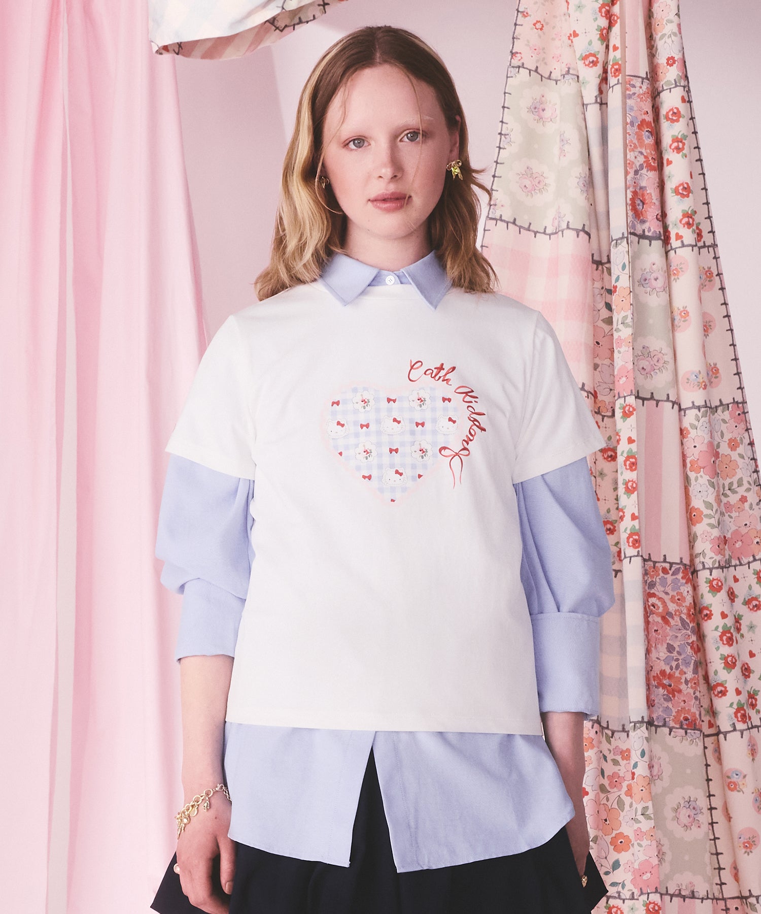Cath Kidston × Hello Kitty ベーシックTシャツ