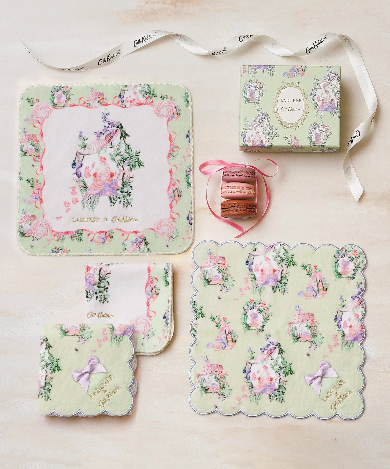 LADURÉE × Cath Kidston スカラップタオルハンカチ