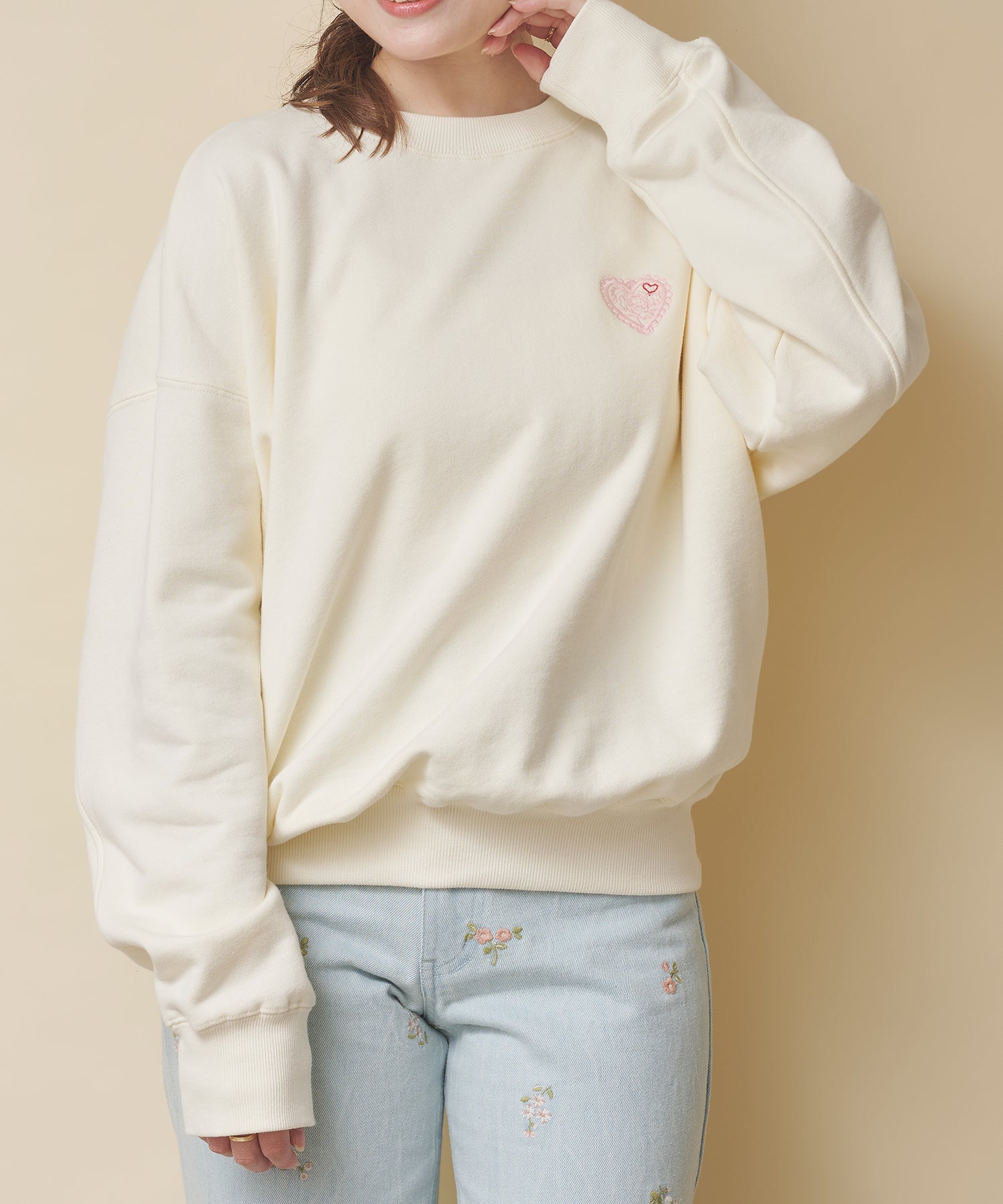 ハートスウェットトップス Hackney Rose