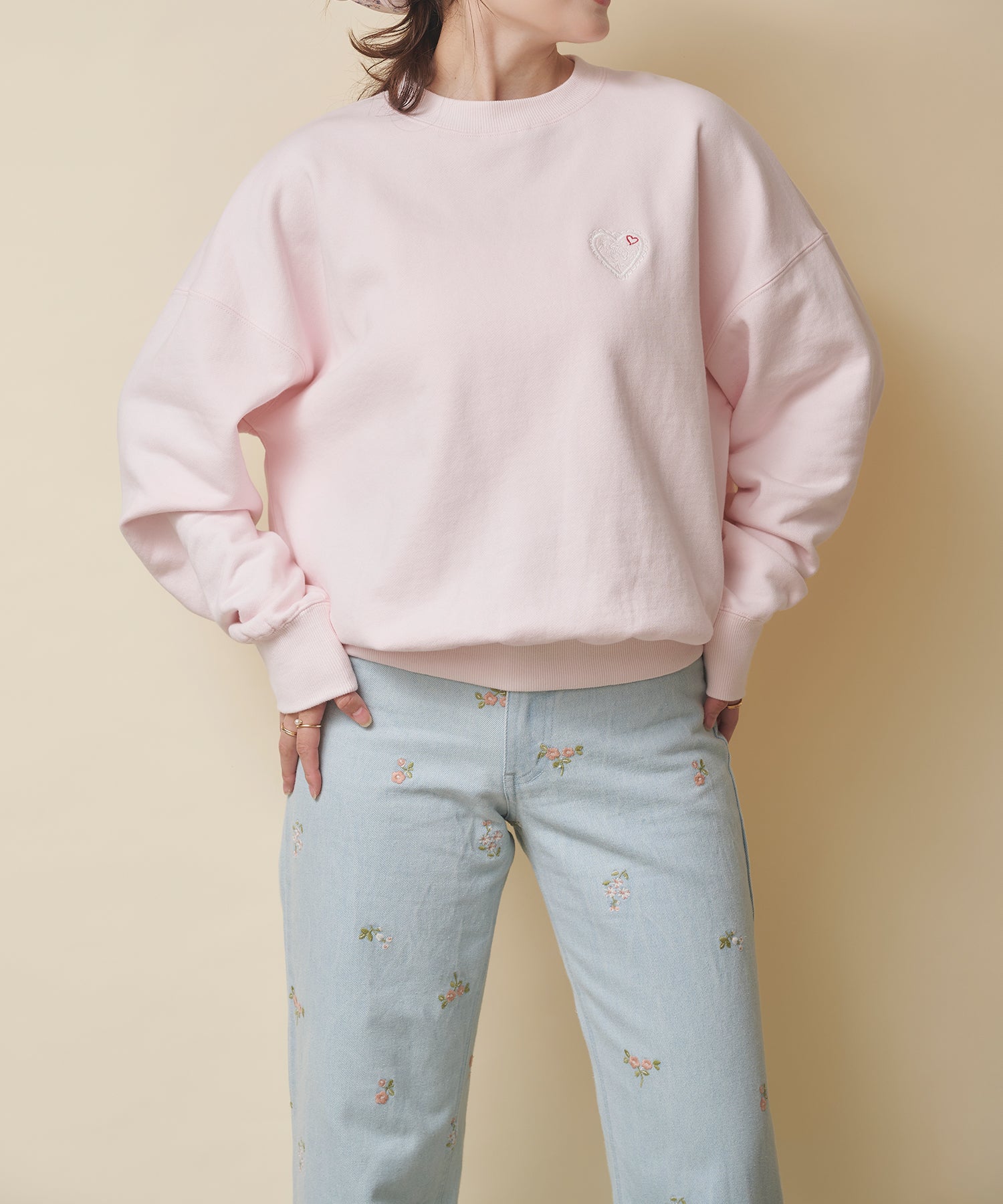 ハートスウェットトップス Hackney Rose