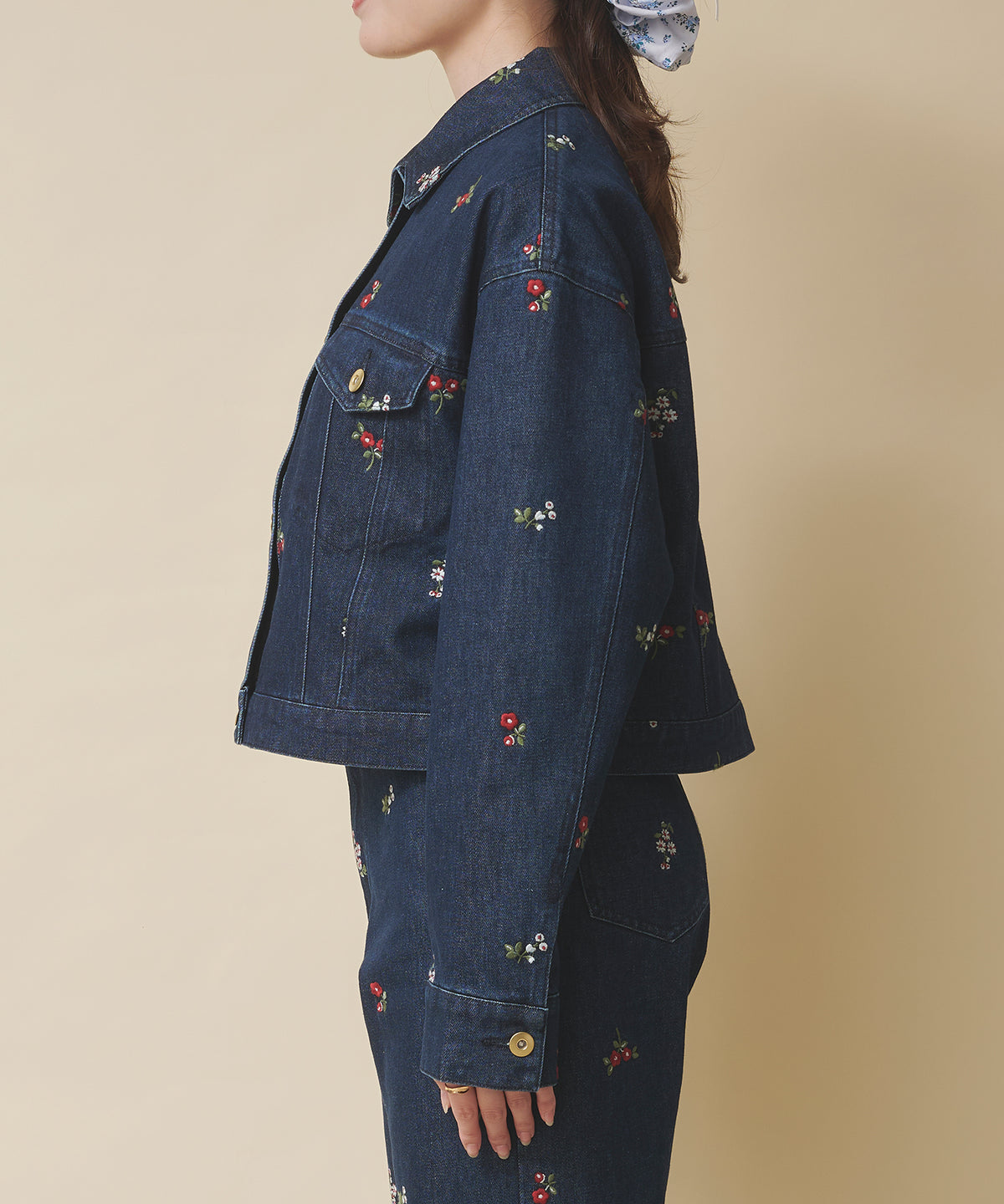 エンブロイダリーデニムジャケット Ditsy Floral Embroidery