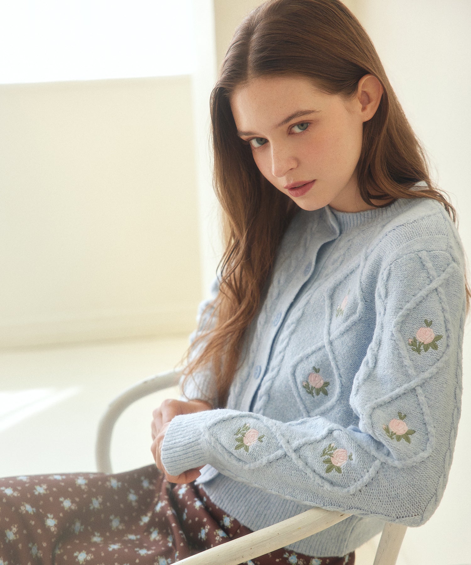 【希少✨】バーバリーブルーレーベル　ケーブルニット　カーディガン　刺繍　M ニットケーブルカーディガン Floral Garden | Cath Kidston 日本公式