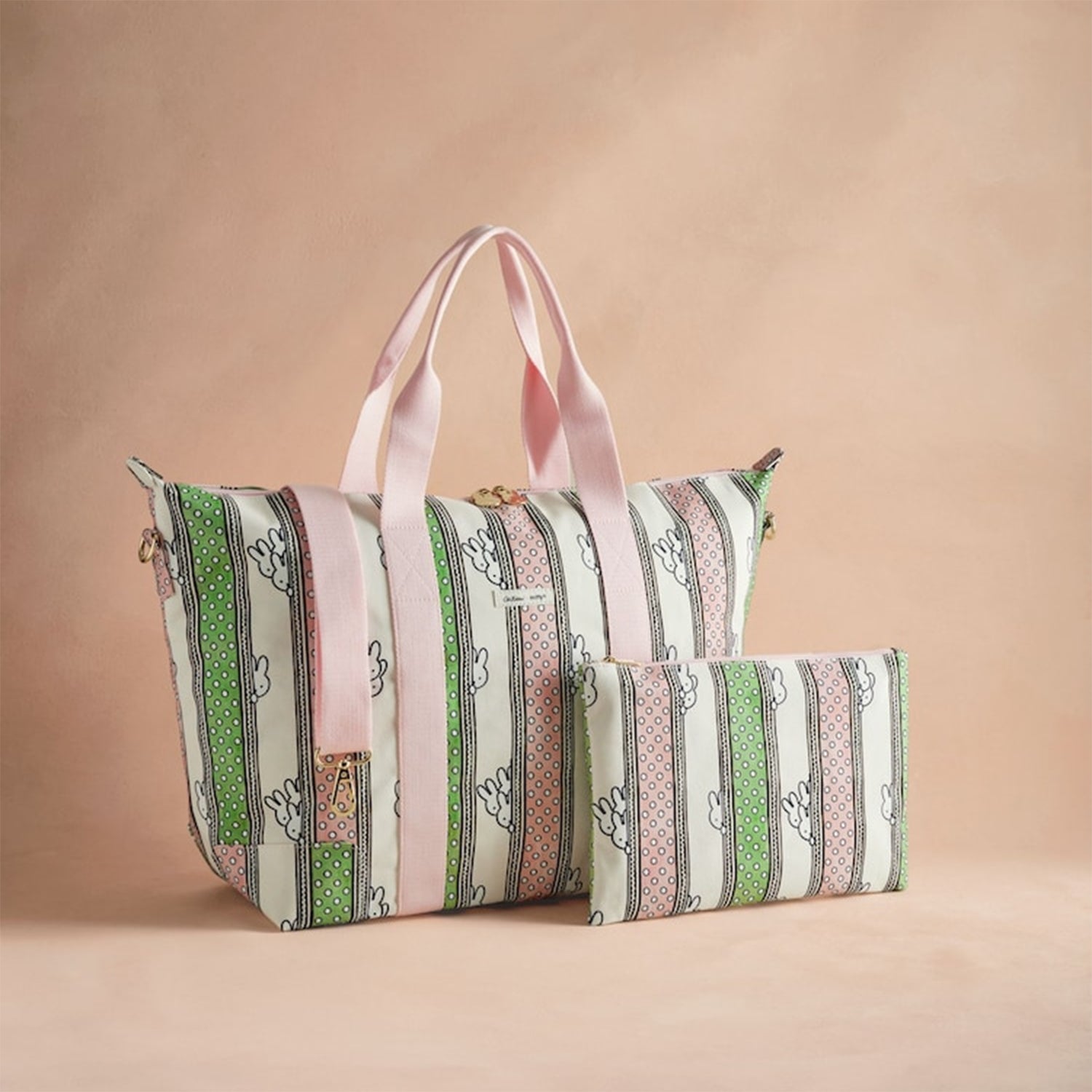 ミッフィー オーバーナイトバッグ Miffy Drawn Stripe