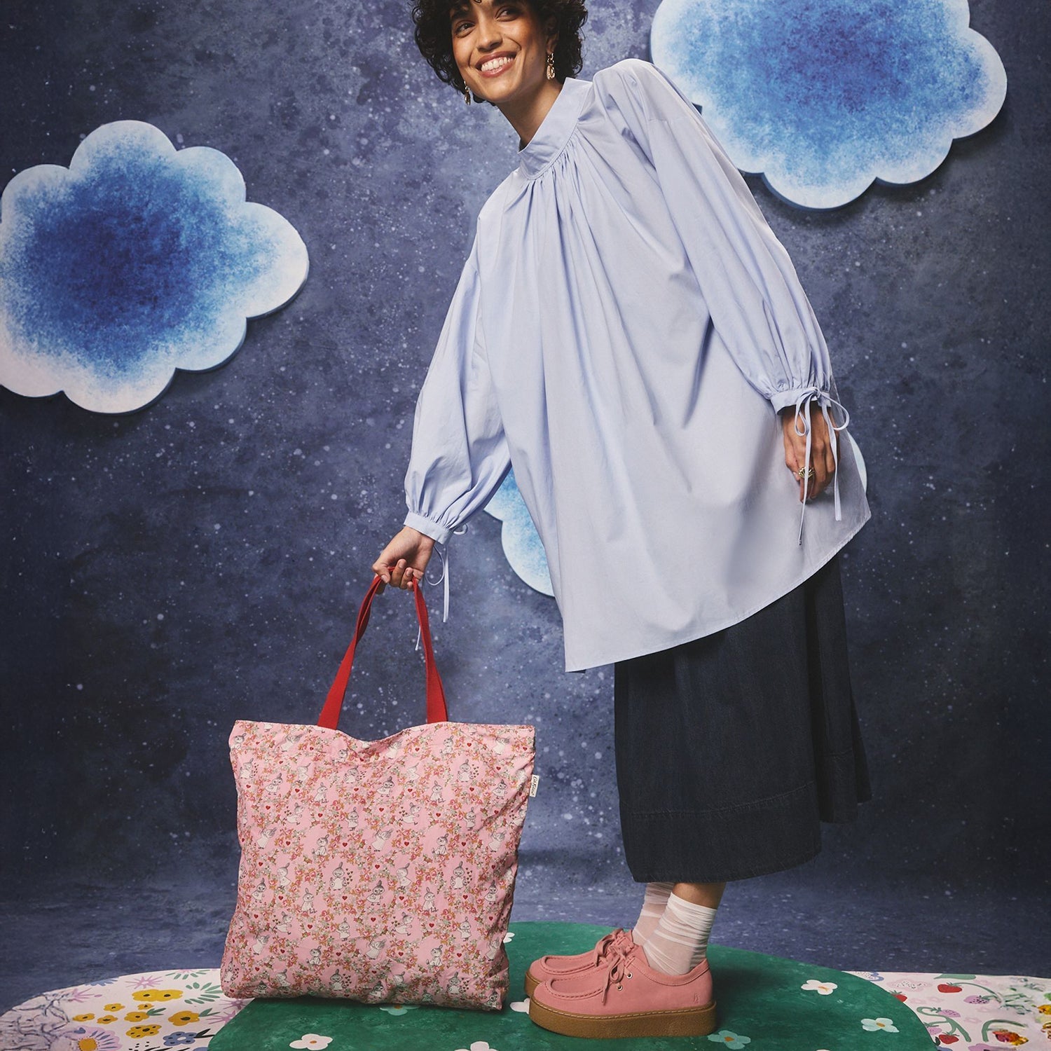 ムーミン ラージ フォルダウェイ トートバッグ Little My Ditsy