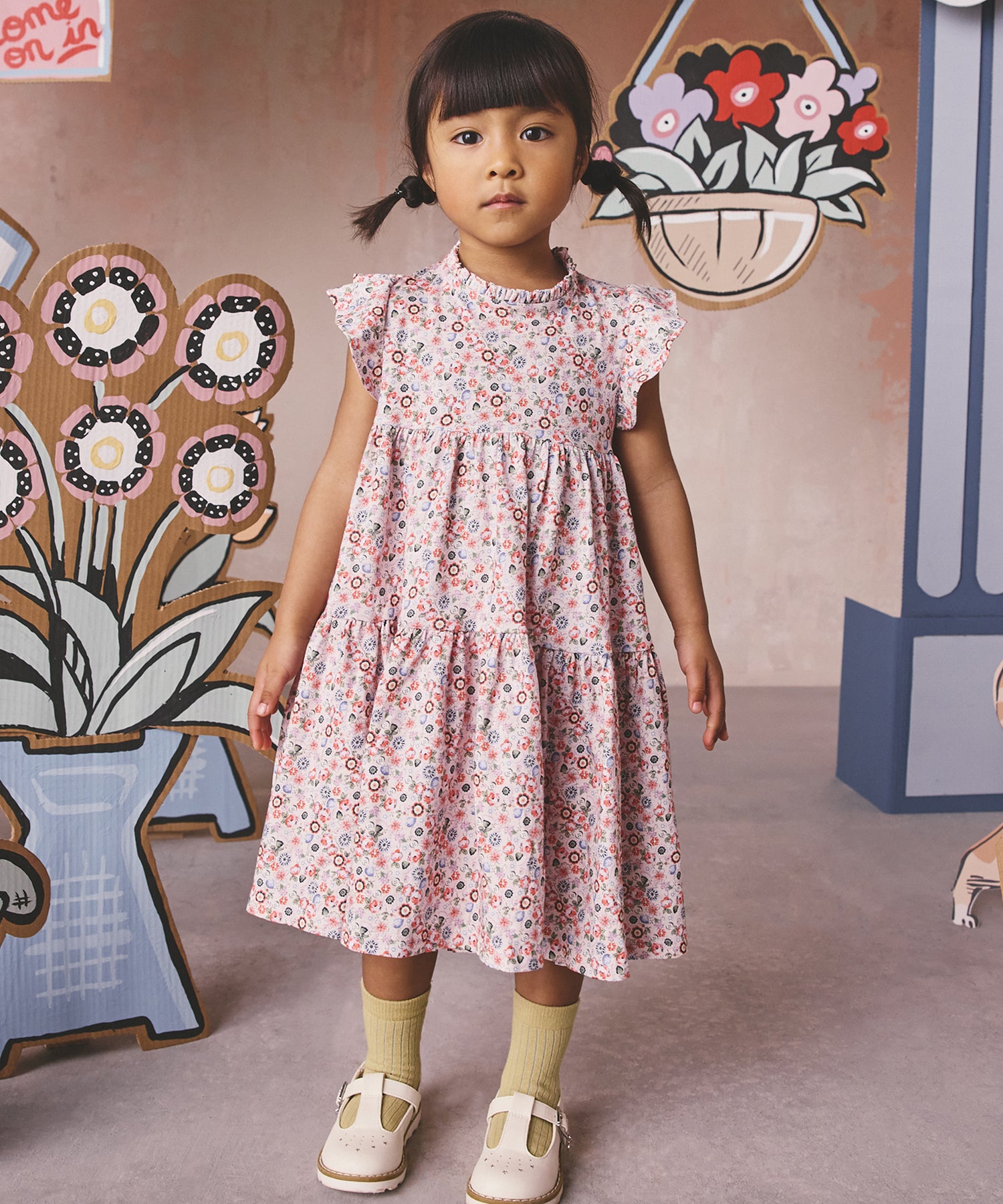 キッズ ティアード ワンピース Pearly Queen Ditsy